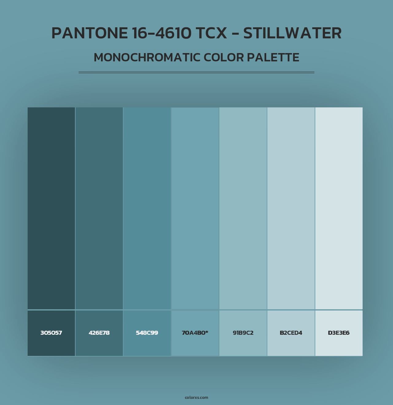 PANTONE 16-4610 TCX - Stillwater - Monochromatic Color Palette