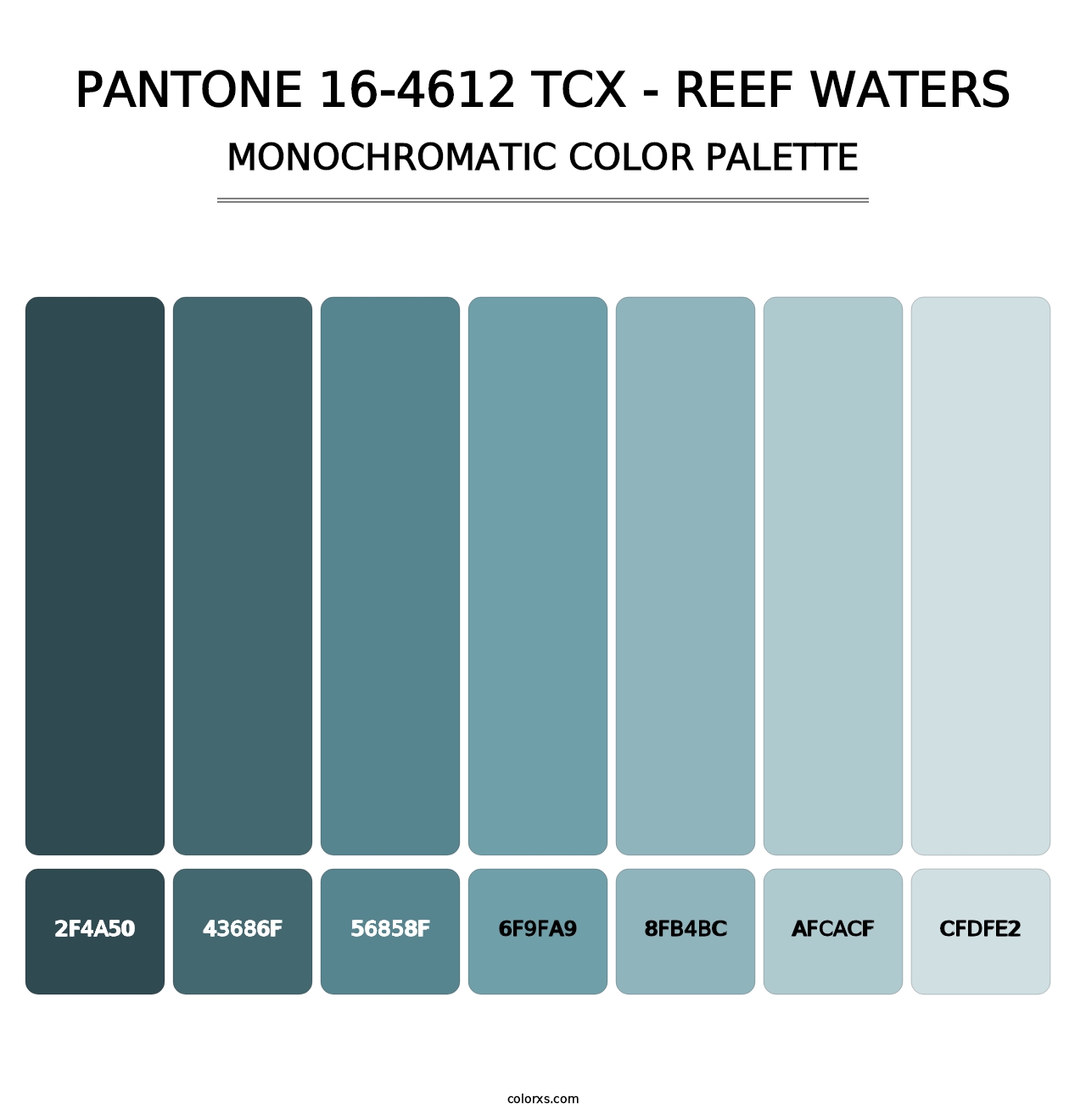 PANTONE 16-4612 TCX - Reef Waters - Monochromatic Color Palette