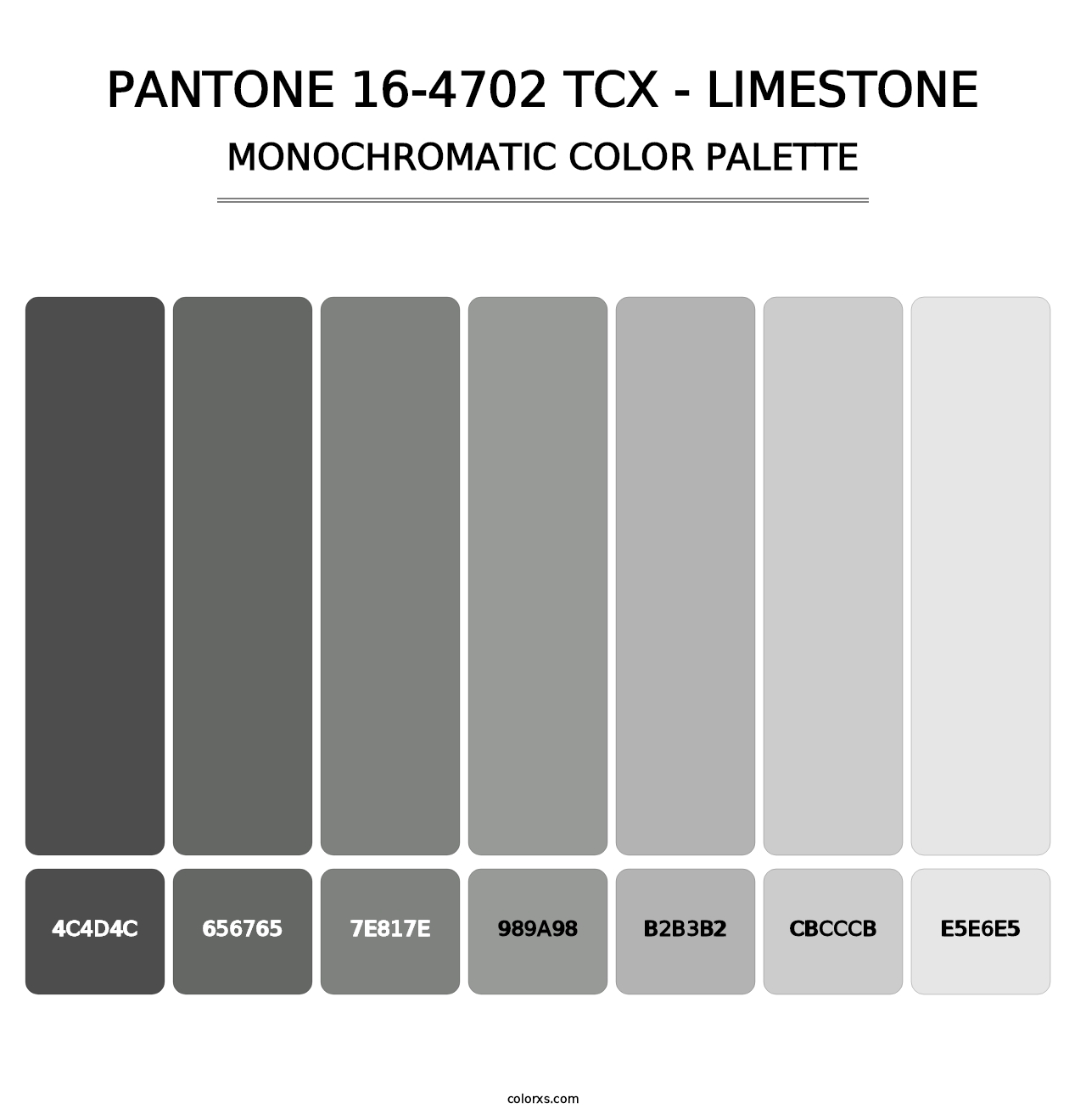 PANTONE 16-4702 TCX - Limestone - Monochromatic Color Palette