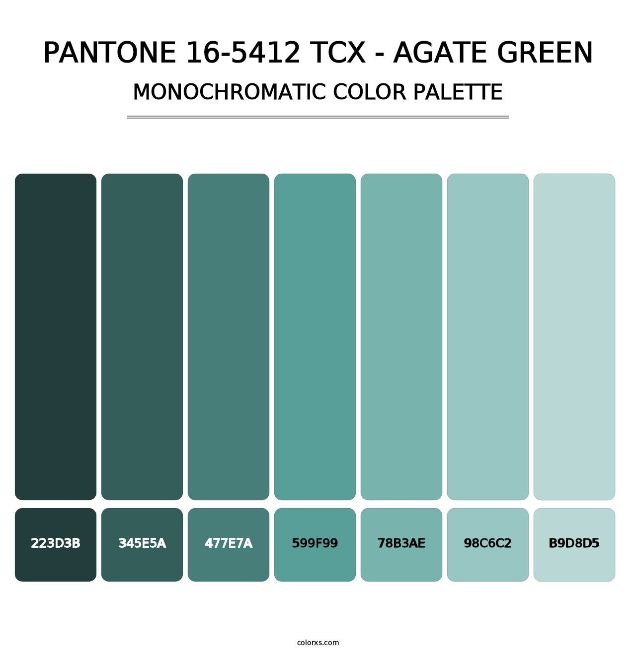 PANTONE 16-5412 TCX - Agate Green - Monochromatic Color Palette