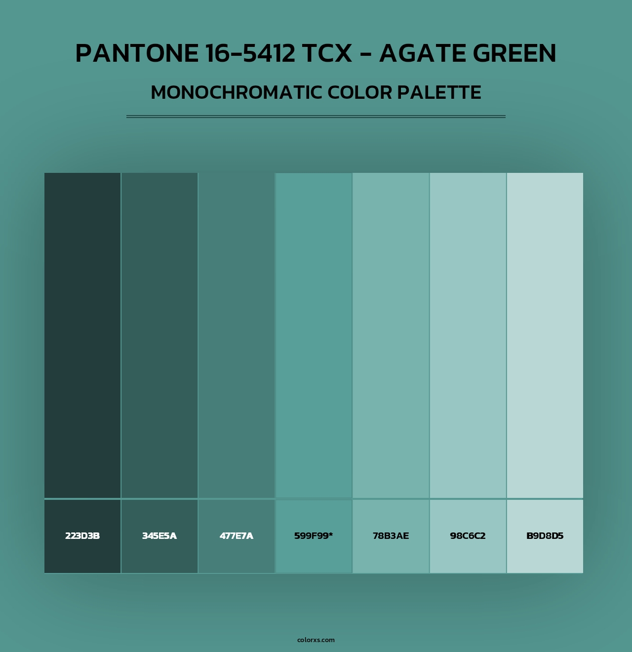 PANTONE 16-5412 TCX - Agate Green - Monochromatic Color Palette