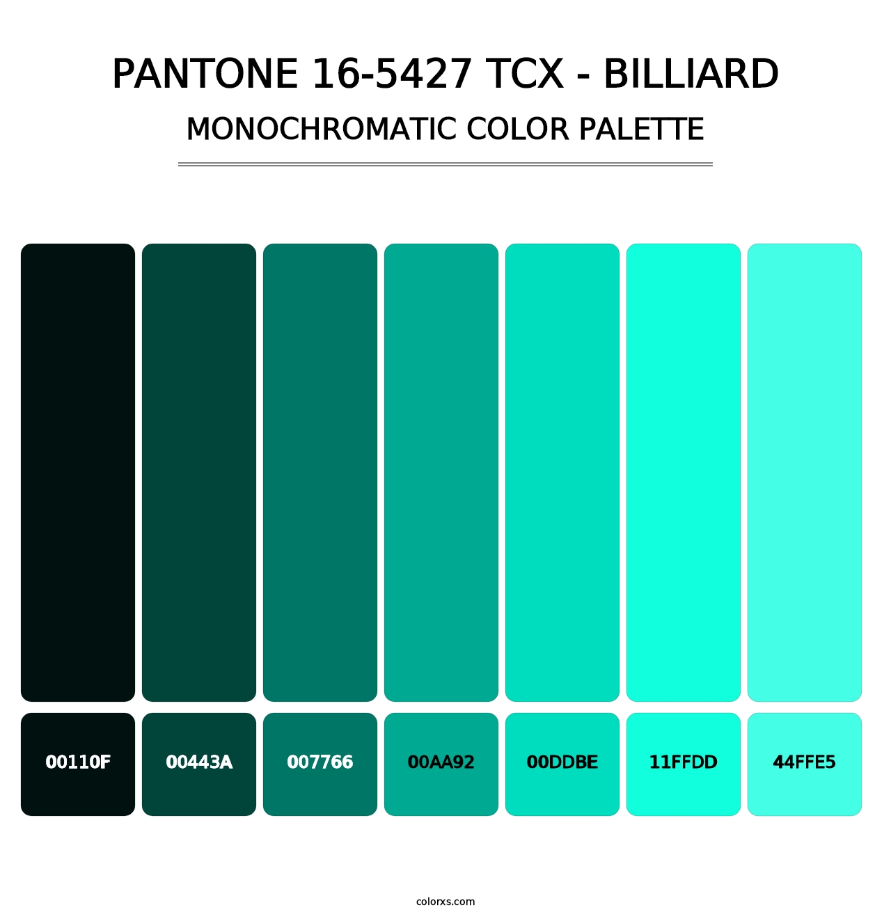 PANTONE 16-5427 TCX - Billiard - Monochromatic Color Palette