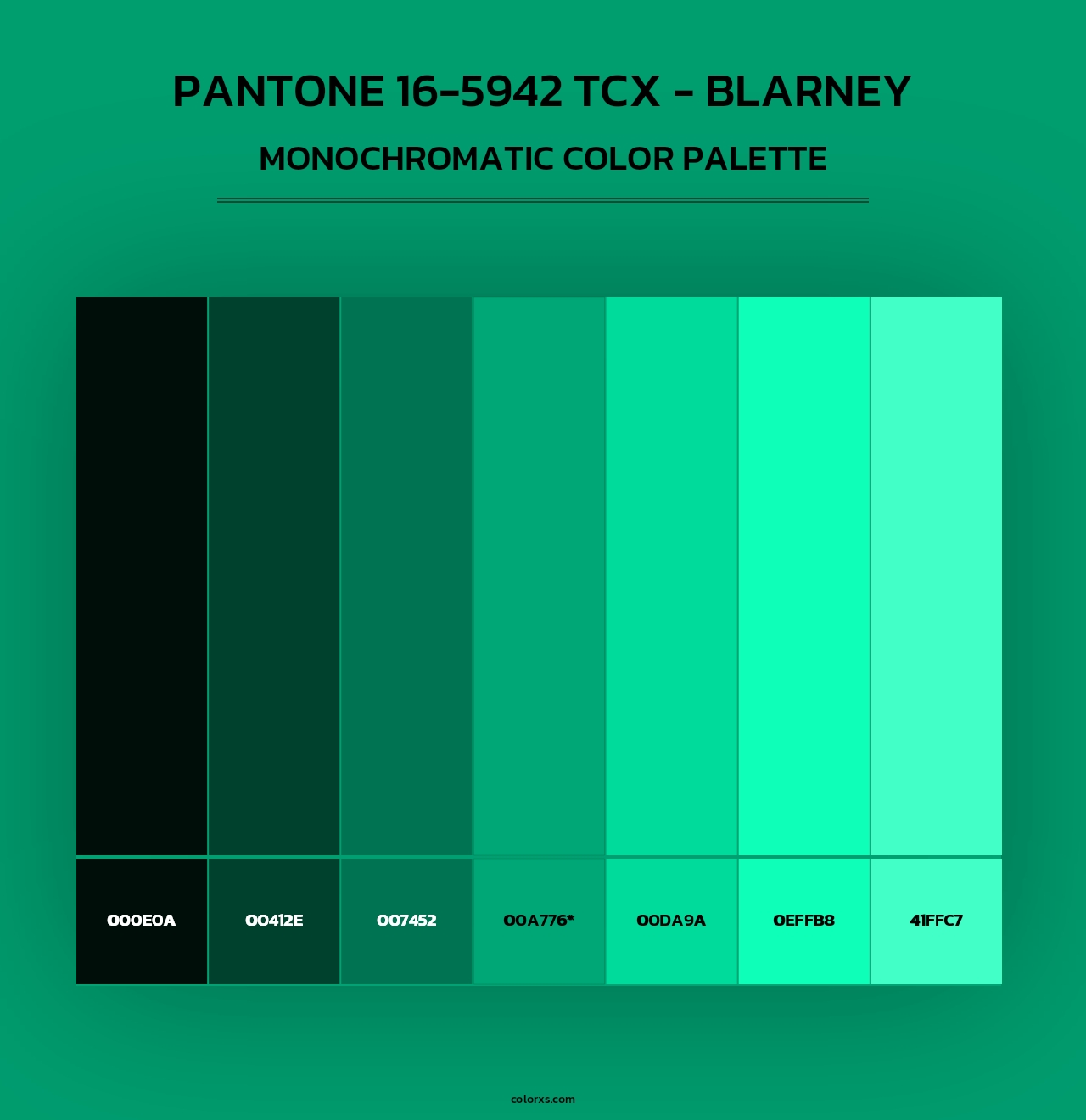 PANTONE 16-5942 TCX - Blarney - Monochromatic Color Palette