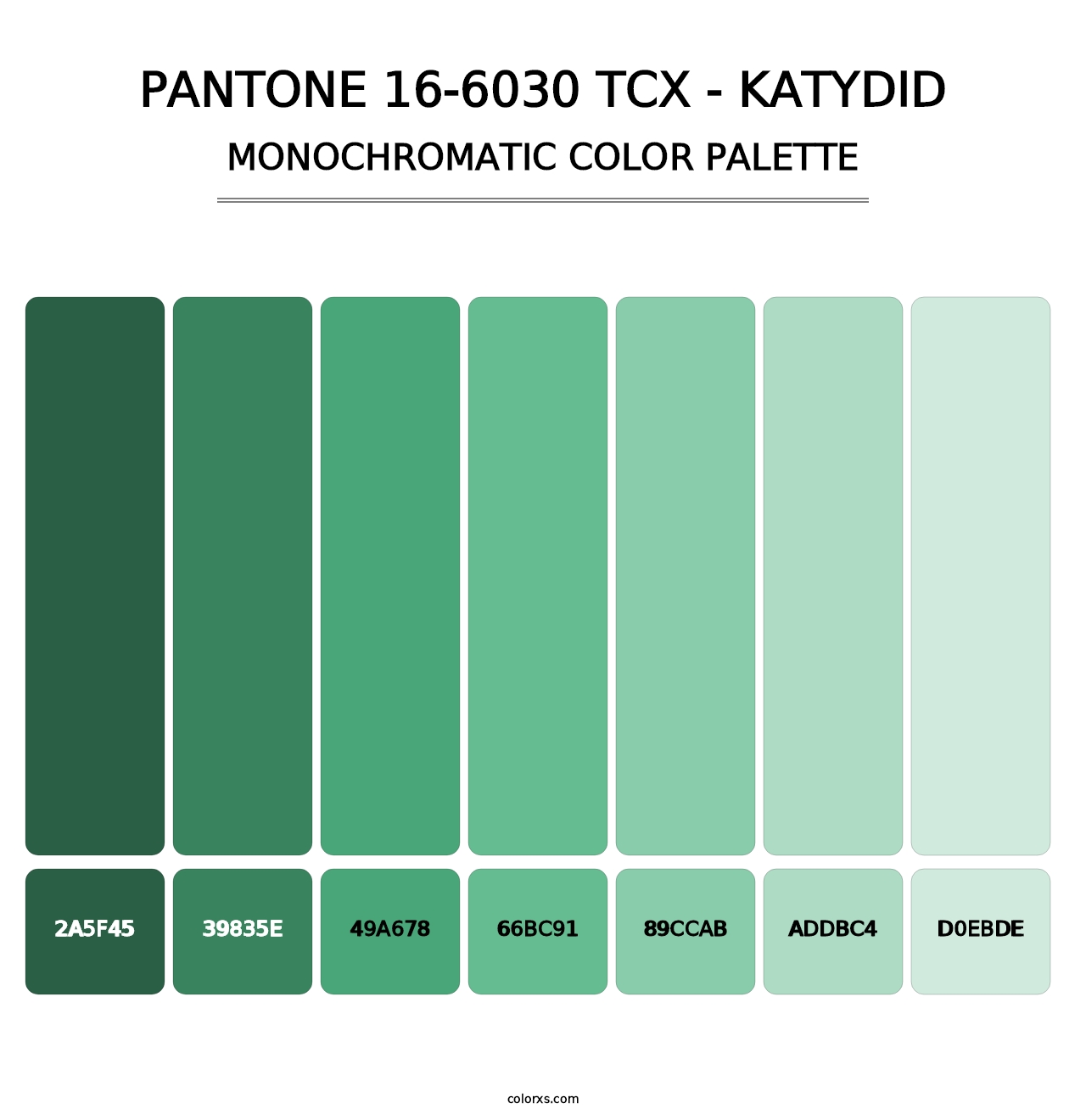 PANTONE 16-6030 TCX - Katydid - Monochromatic Color Palette