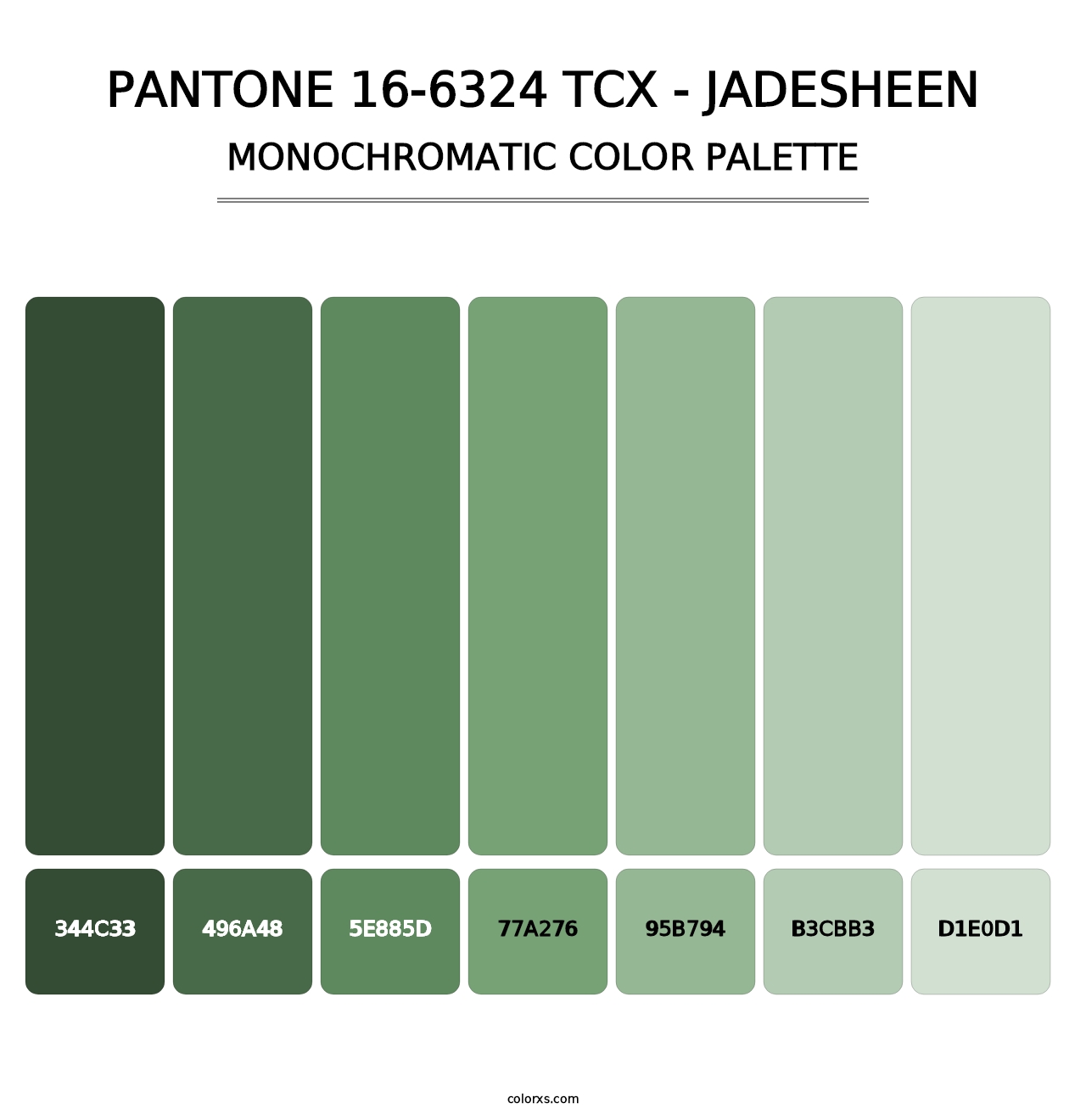 PANTONE 16-6324 TCX - Jadesheen - Monochromatic Color Palette