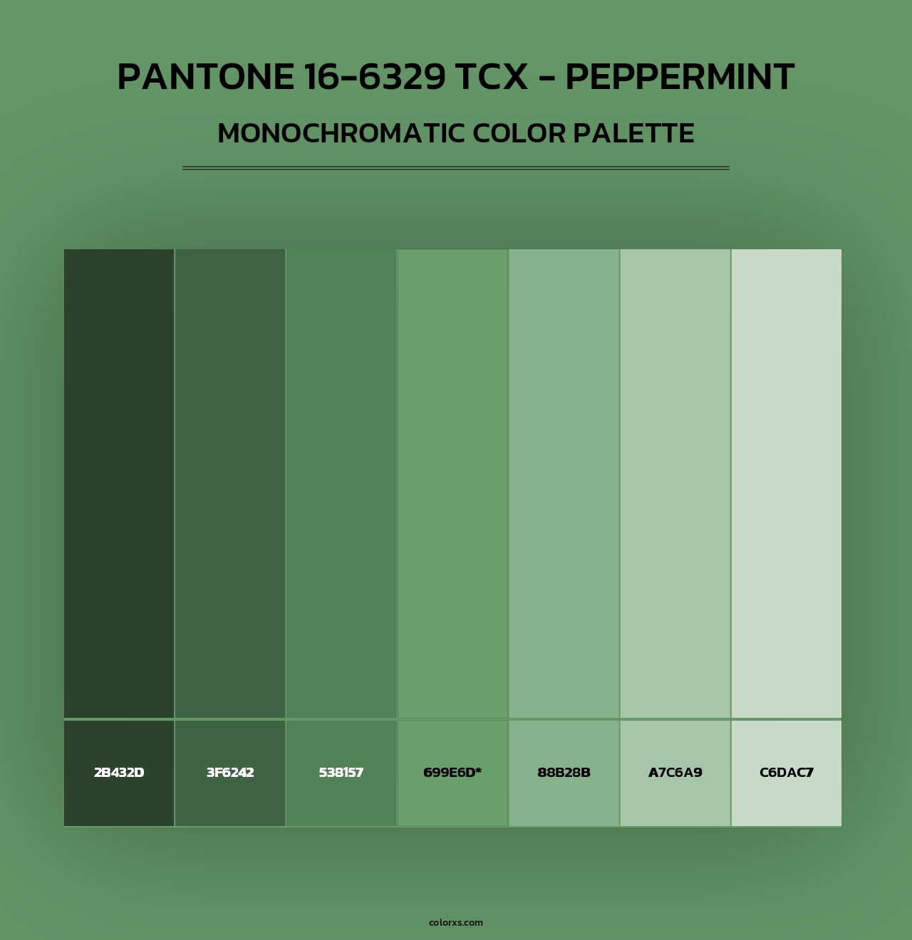 PANTONE 16-6329 TCX - Peppermint - Monochromatic Color Palette