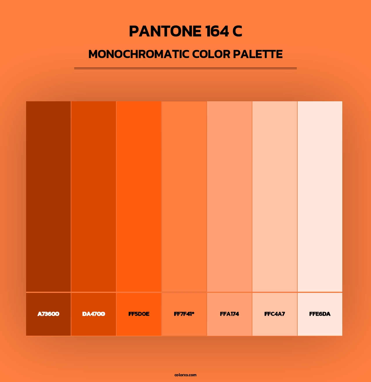 PANTONE 164 C - Monochromatic Color Palette