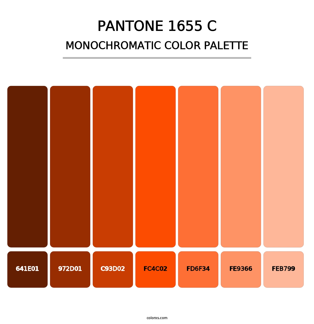 PANTONE 1655 C - Monochromatic Color Palette