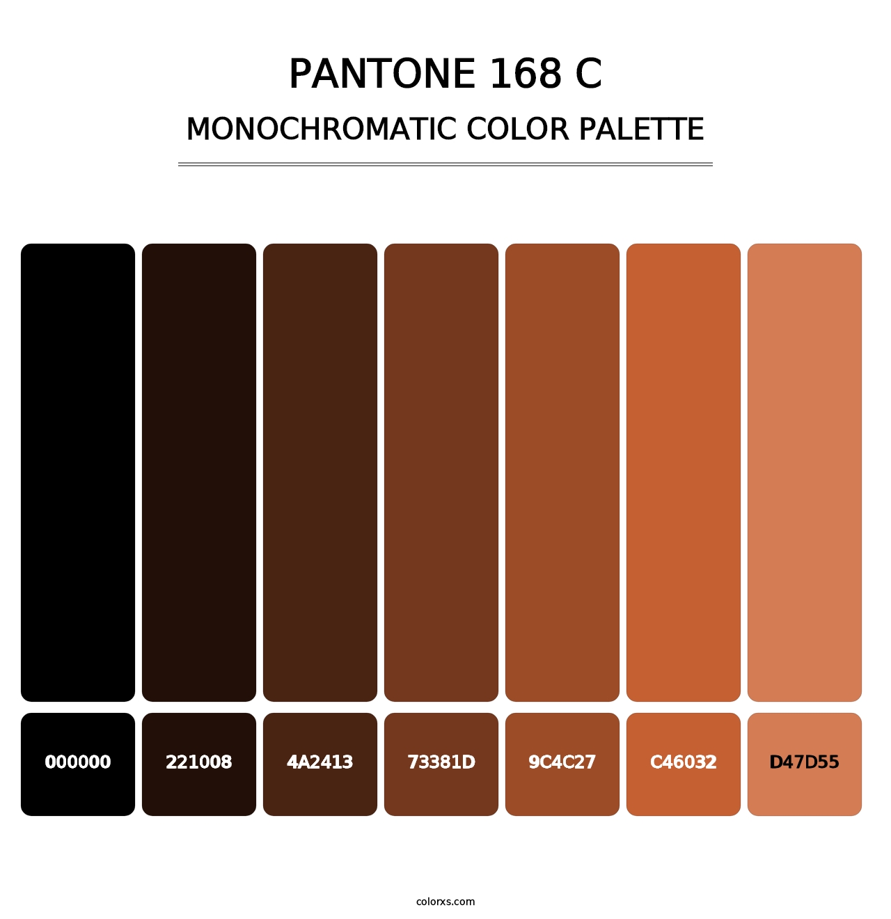 PANTONE 168 C - Monochromatic Color Palette