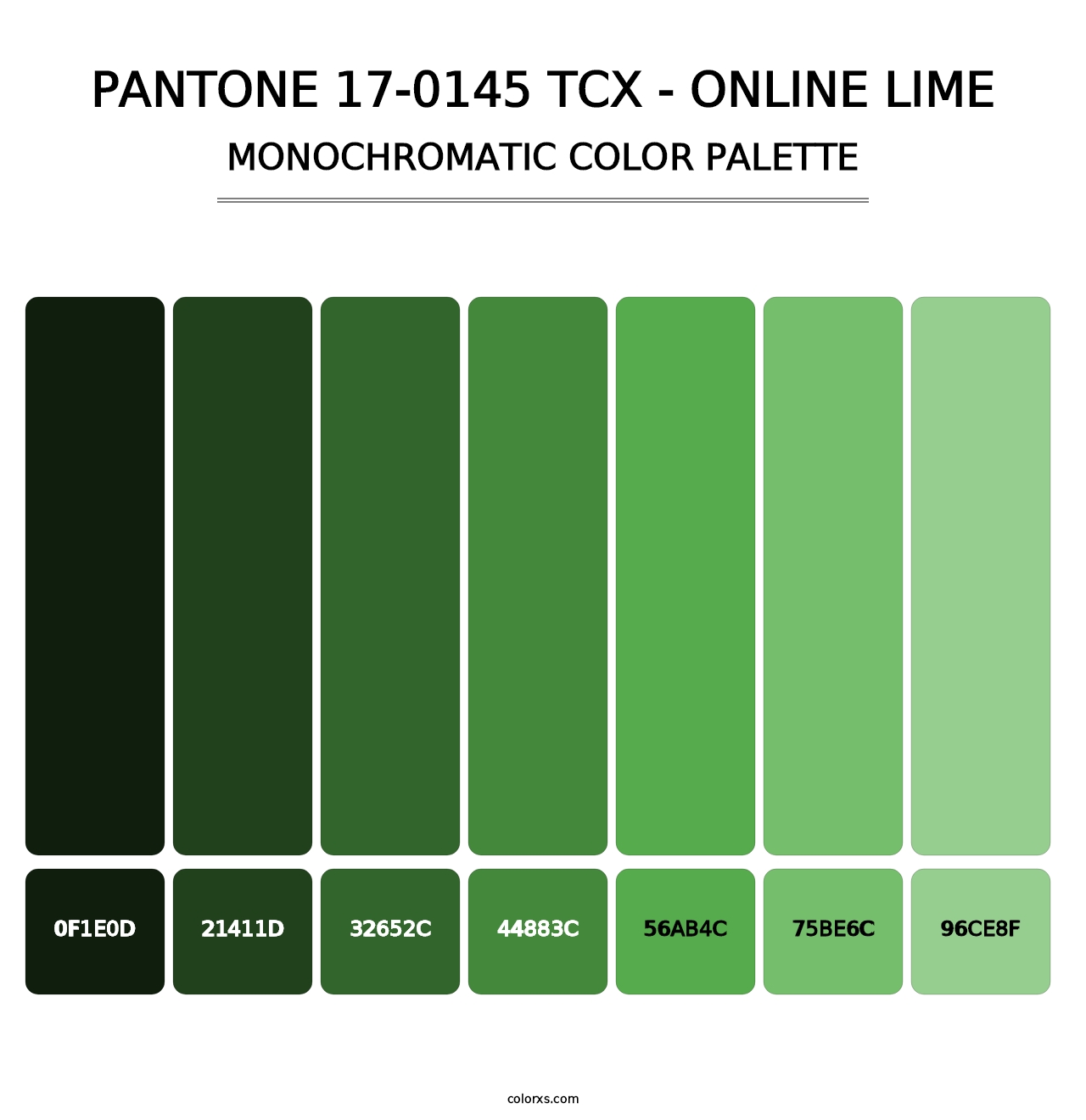 PANTONE 17-0145 TCX - Online Lime - Monochromatic Color Palette