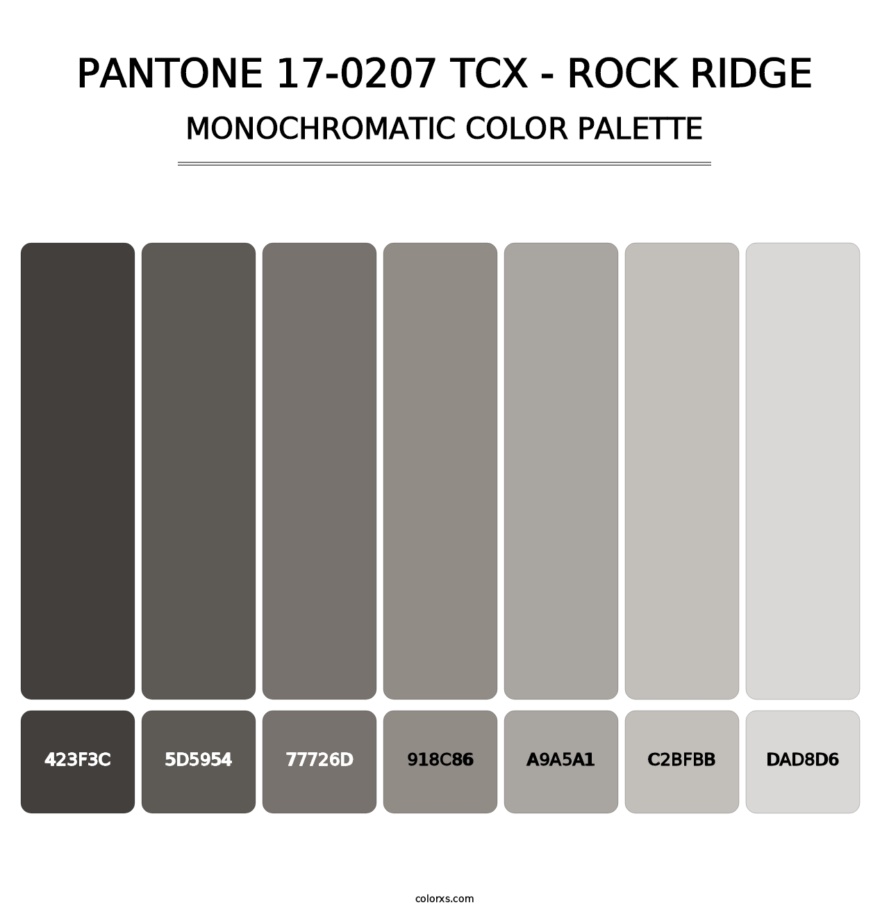 PANTONE 17-0207 TCX - Rock Ridge - Monochromatic Color Palette