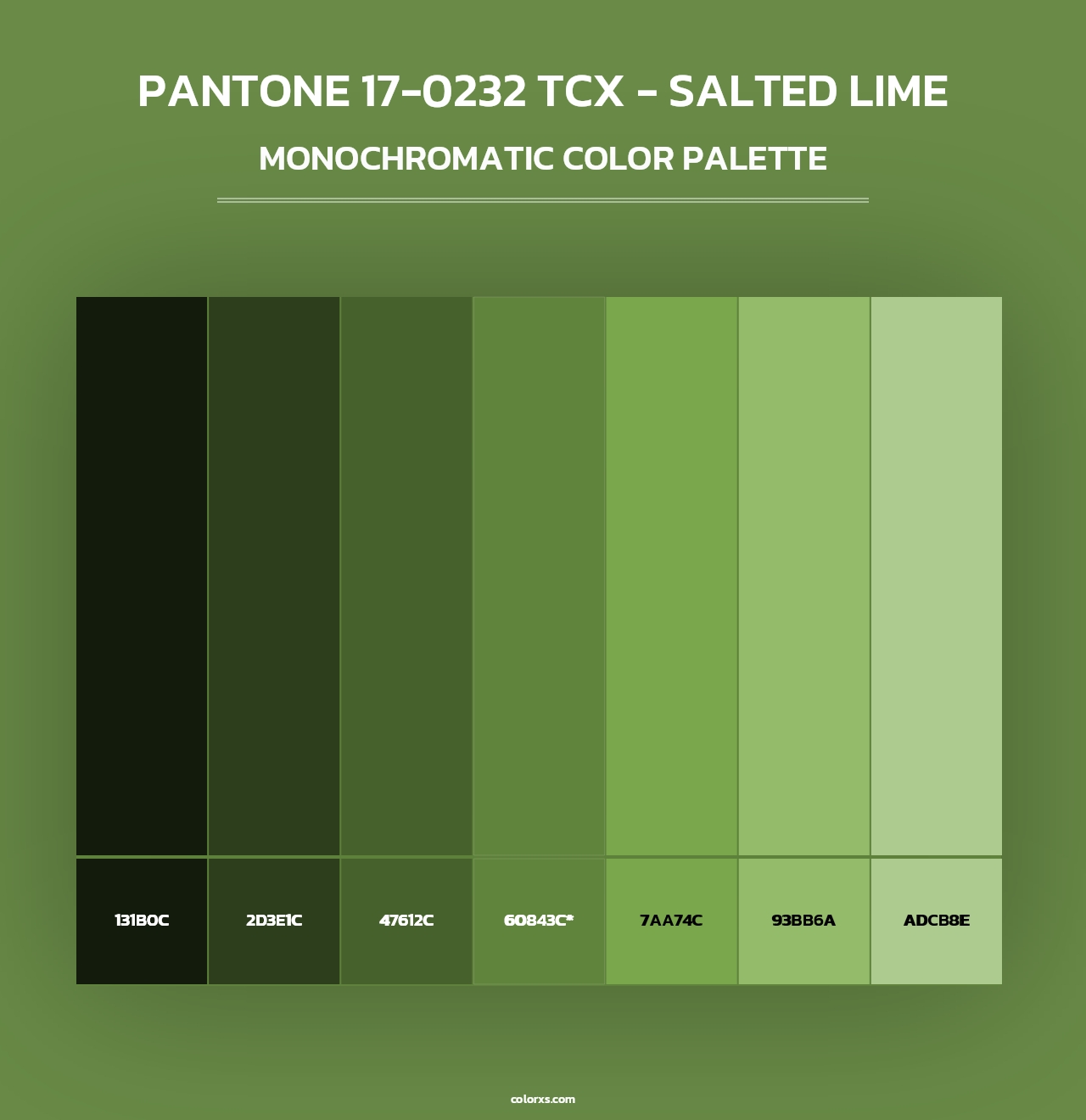 PANTONE 17-0232 TCX - Salted Lime - Monochromatic Color Palette