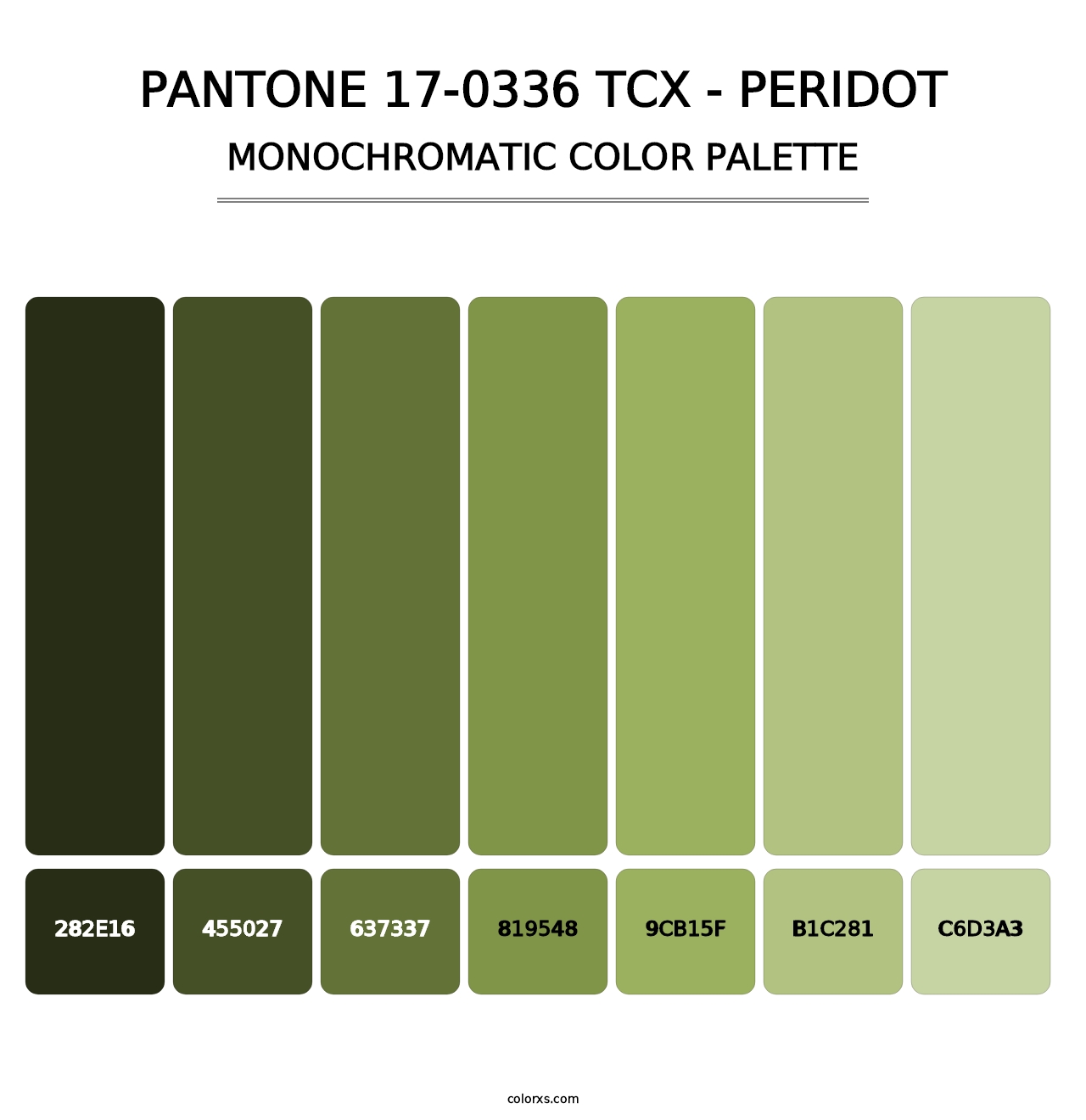 PANTONE 17-0336 TCX - Peridot - Monochromatic Color Palette