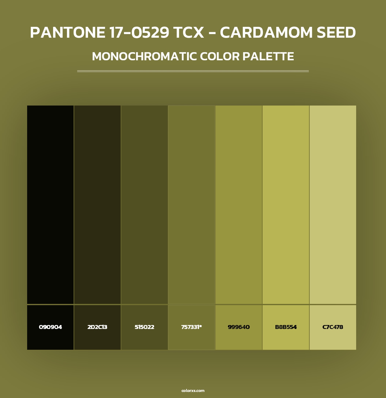 PANTONE 17-0529 TCX - Cardamom Seed - Monochromatic Color Palette