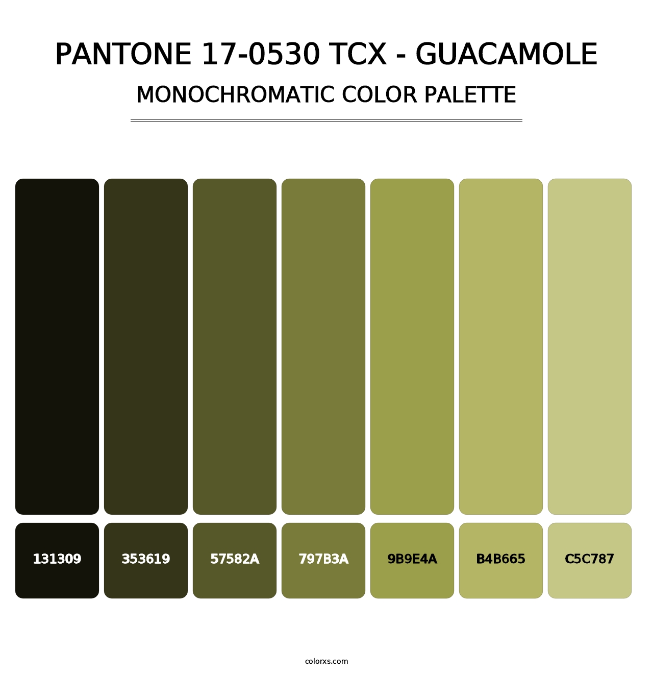 PANTONE 17-0530 TCX - Guacamole - Monochromatic Color Palette