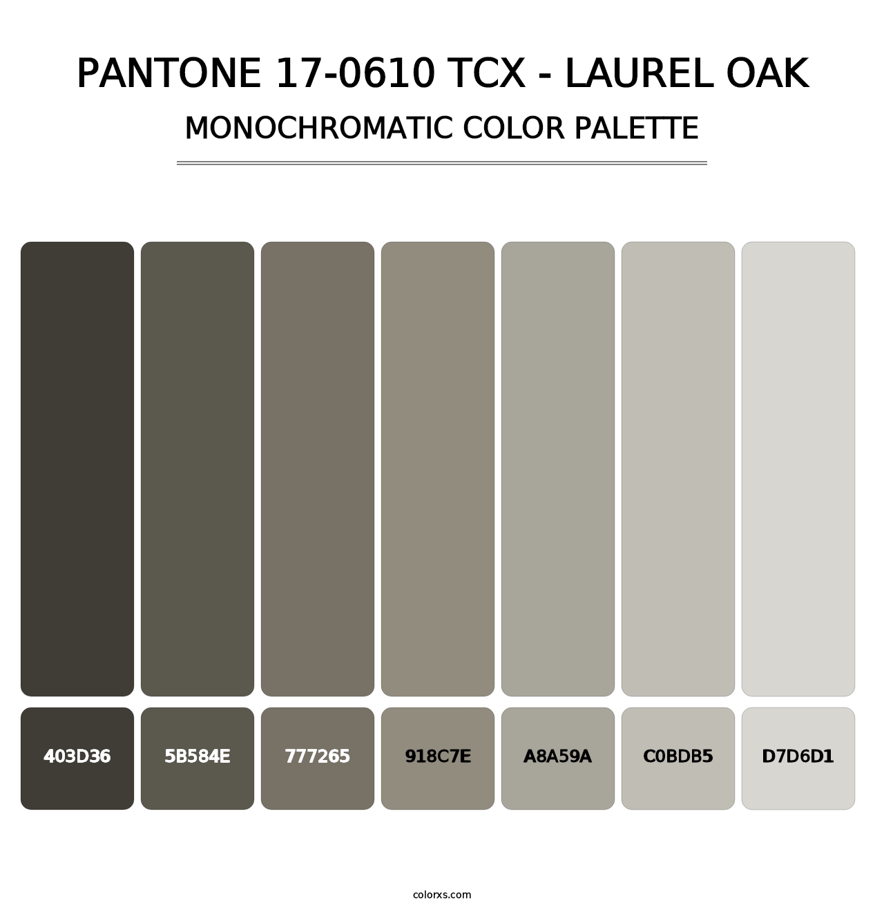 PANTONE 17-0610 TCX - Laurel Oak - Monochromatic Color Palette