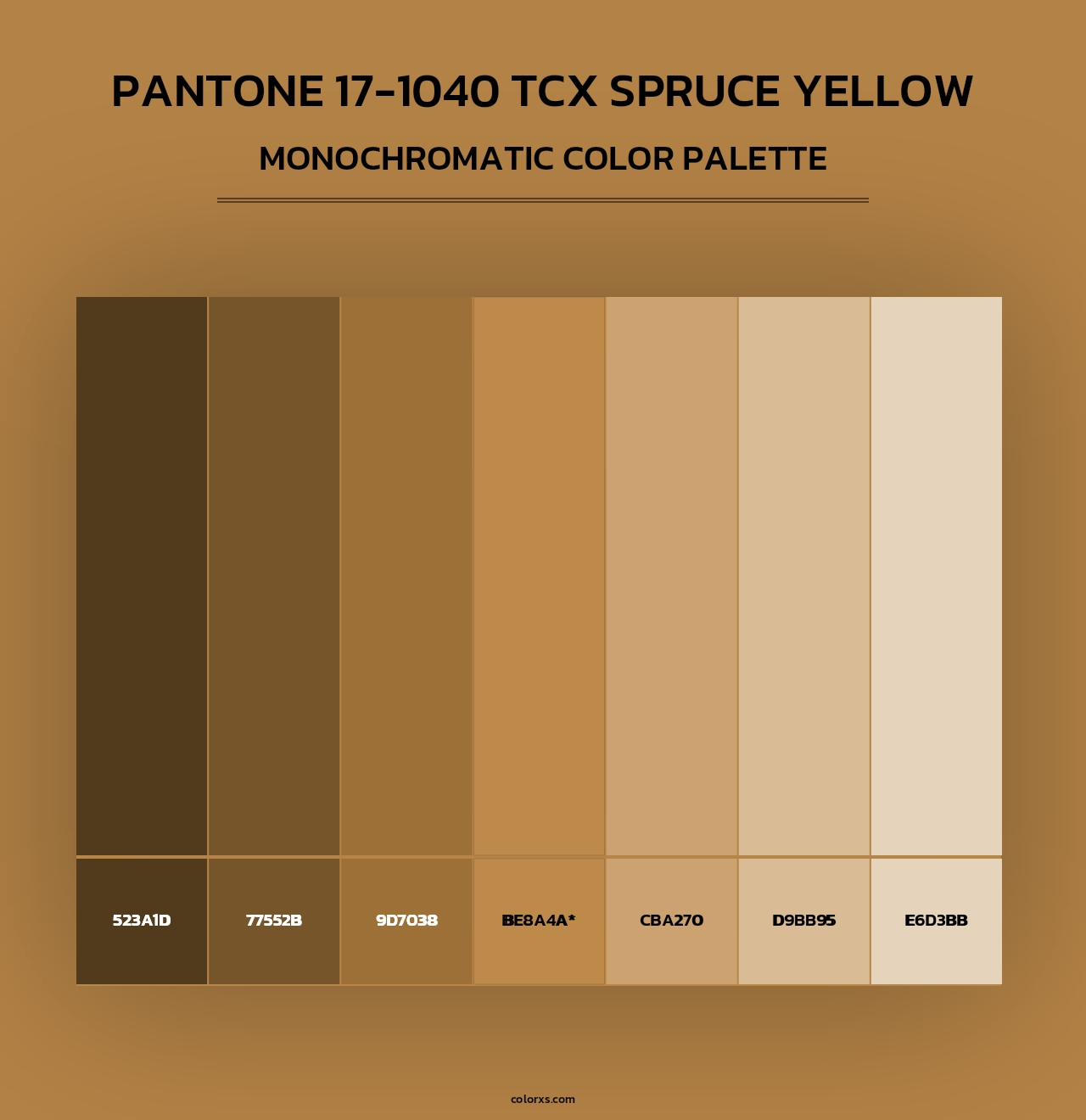 PANTONE 17-1040 TCX Spruce Yellow - Monochromatic Color Palette