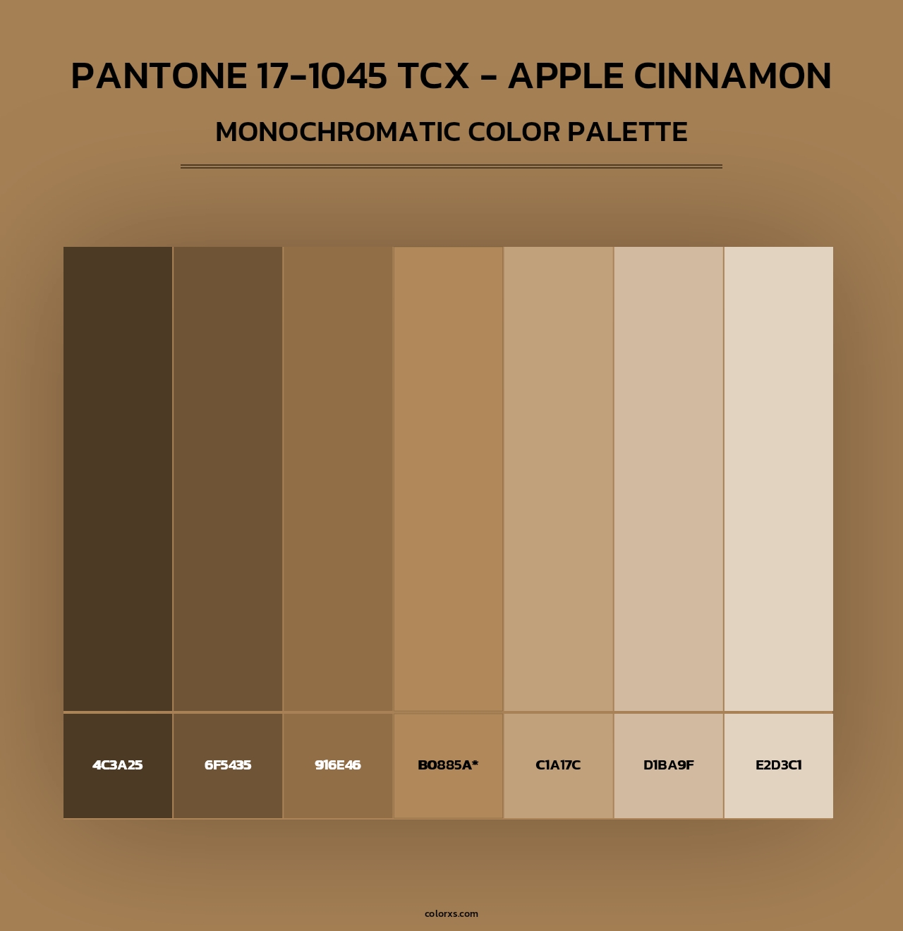 PANTONE 17-1045 TCX - Apple Cinnamon - Monochromatic Color Palette
