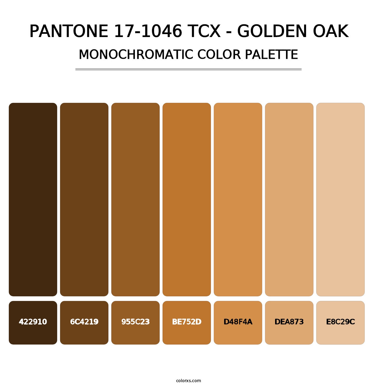 PANTONE 17-1046 TCX - Golden Oak - Monochromatic Color Palette