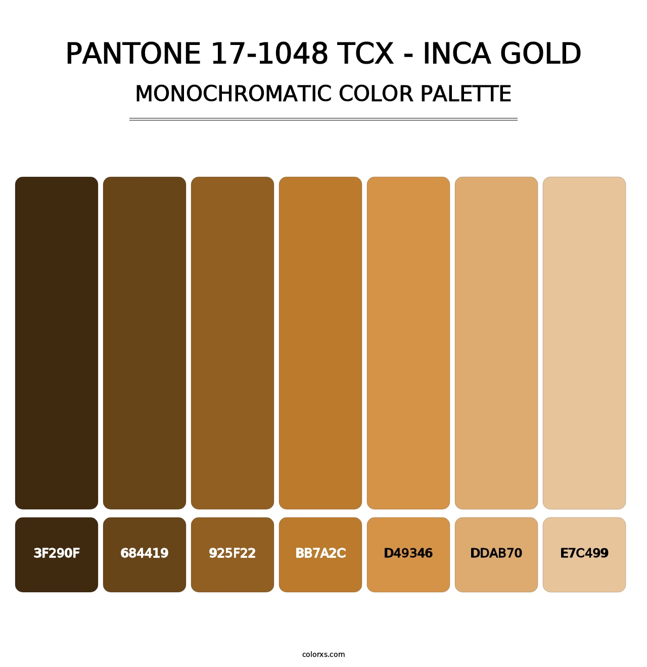 PANTONE 17-1048 TCX - Inca Gold - Monochromatic Color Palette