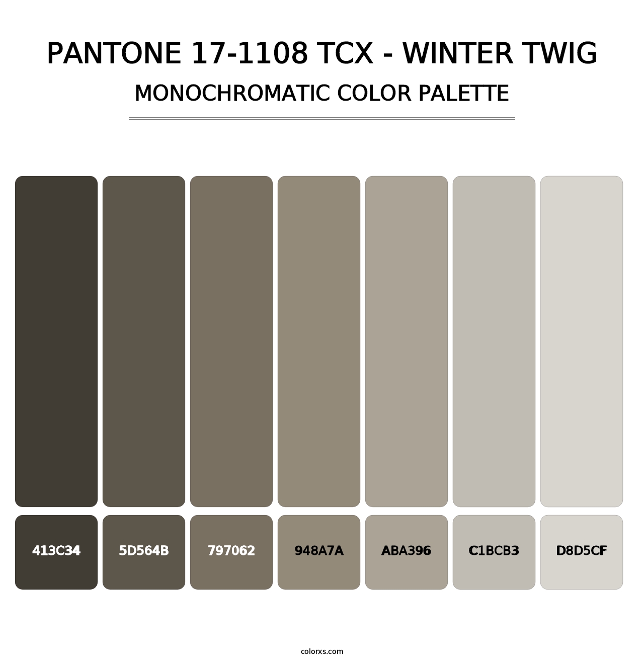 PANTONE 17-1108 TCX - Winter Twig - Monochromatic Color Palette