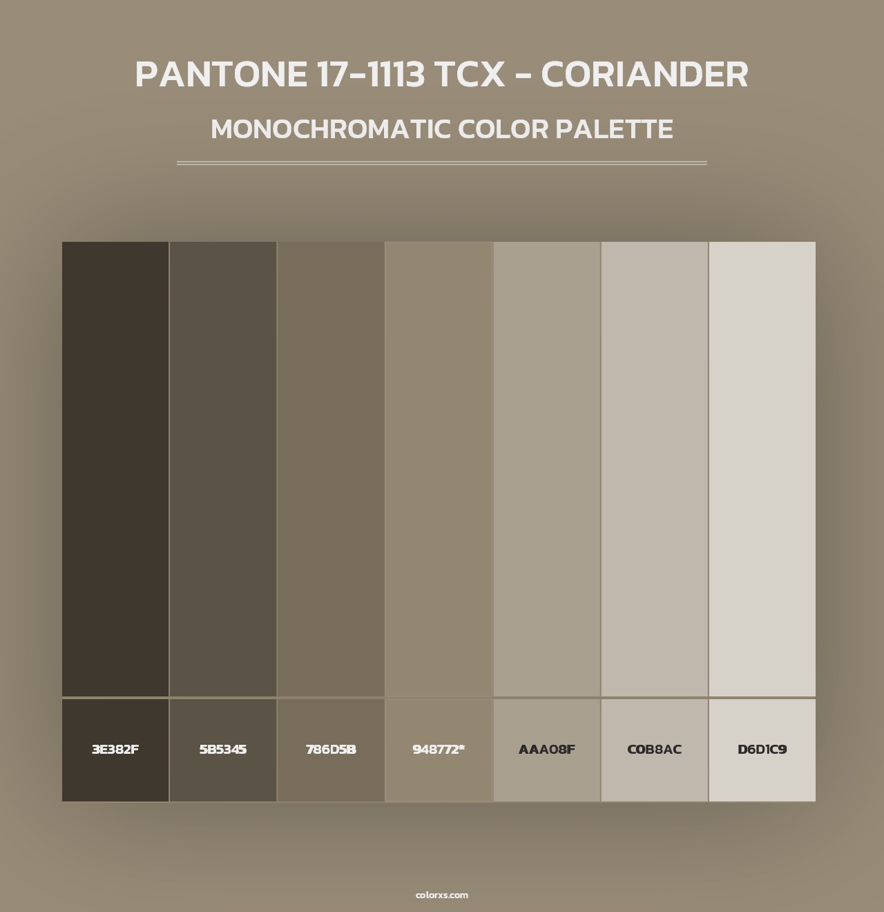 PANTONE 17-1113 TCX - Coriander - Monochromatic Color Palette