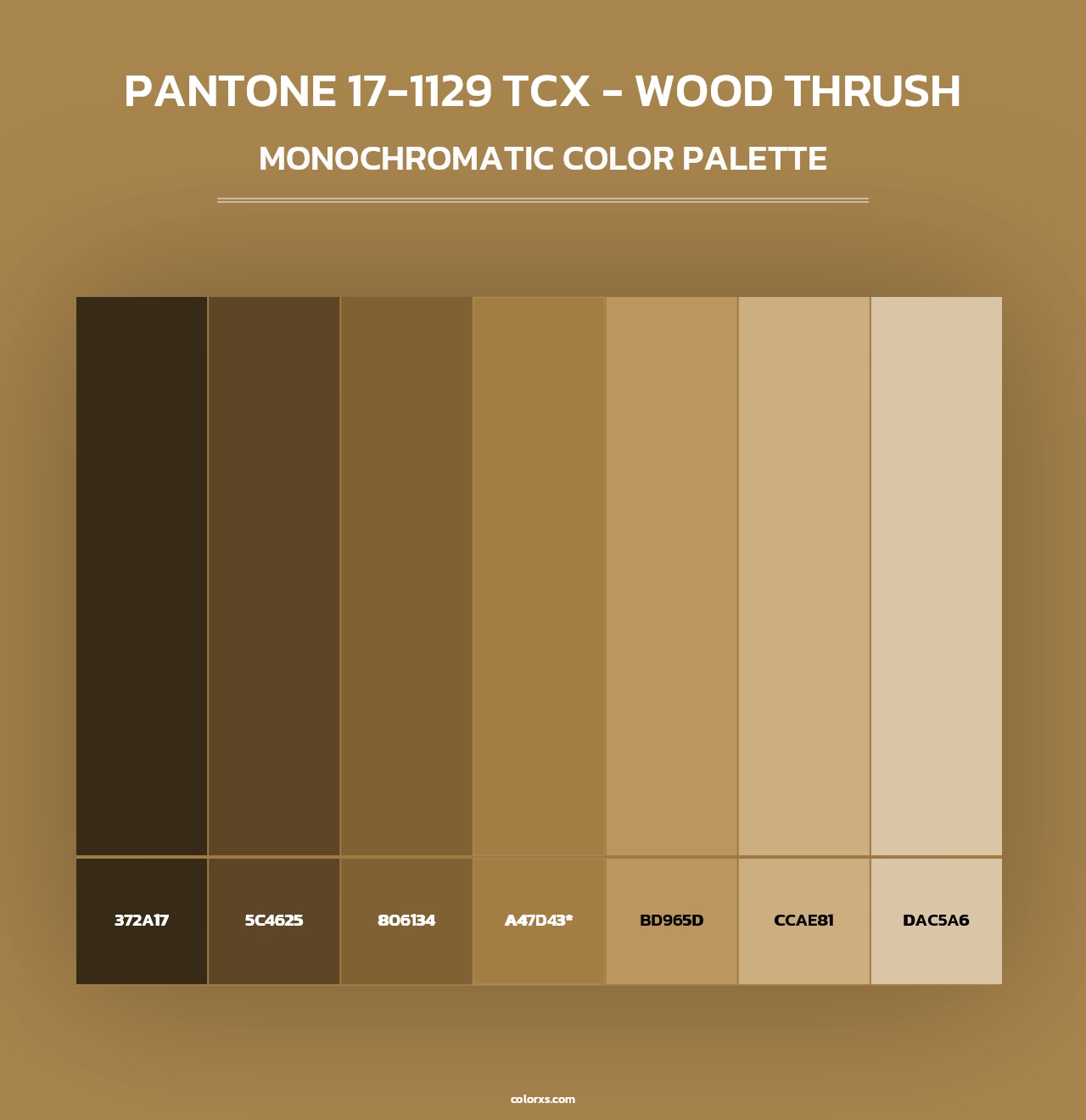 PANTONE 17-1129 TCX - Wood Thrush - Monochromatic Color Palette