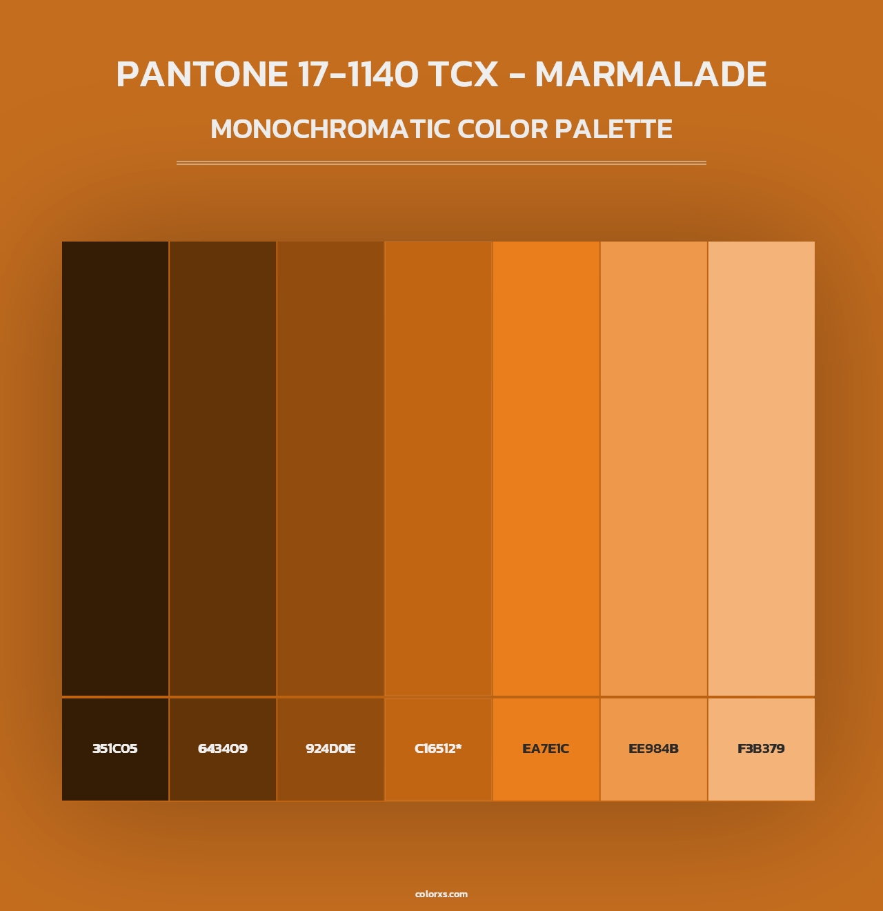 PANTONE 17-1140 TCX - Marmalade - Monochromatic Color Palette