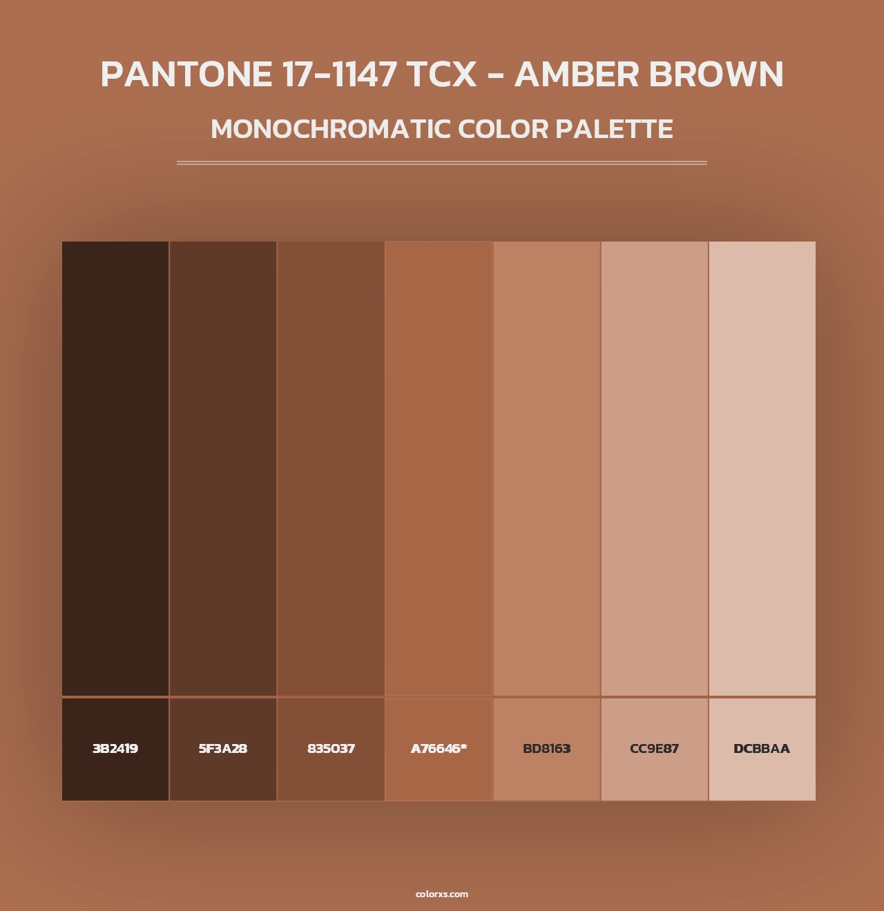 PANTONE 17-1147 TCX - Amber Brown - Monochromatic Color Palette