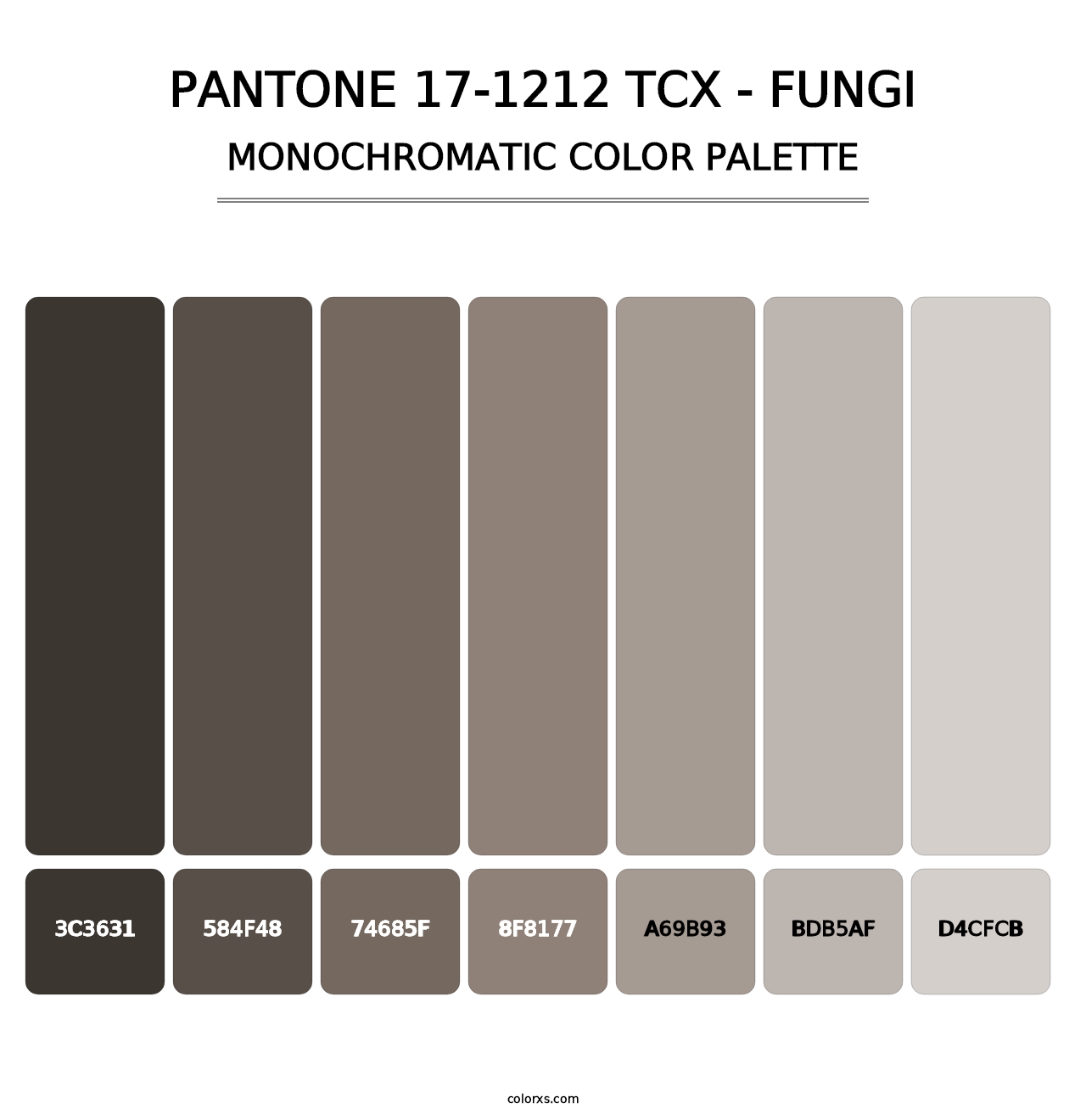 PANTONE 17-1212 TCX - Fungi - Monochromatic Color Palette