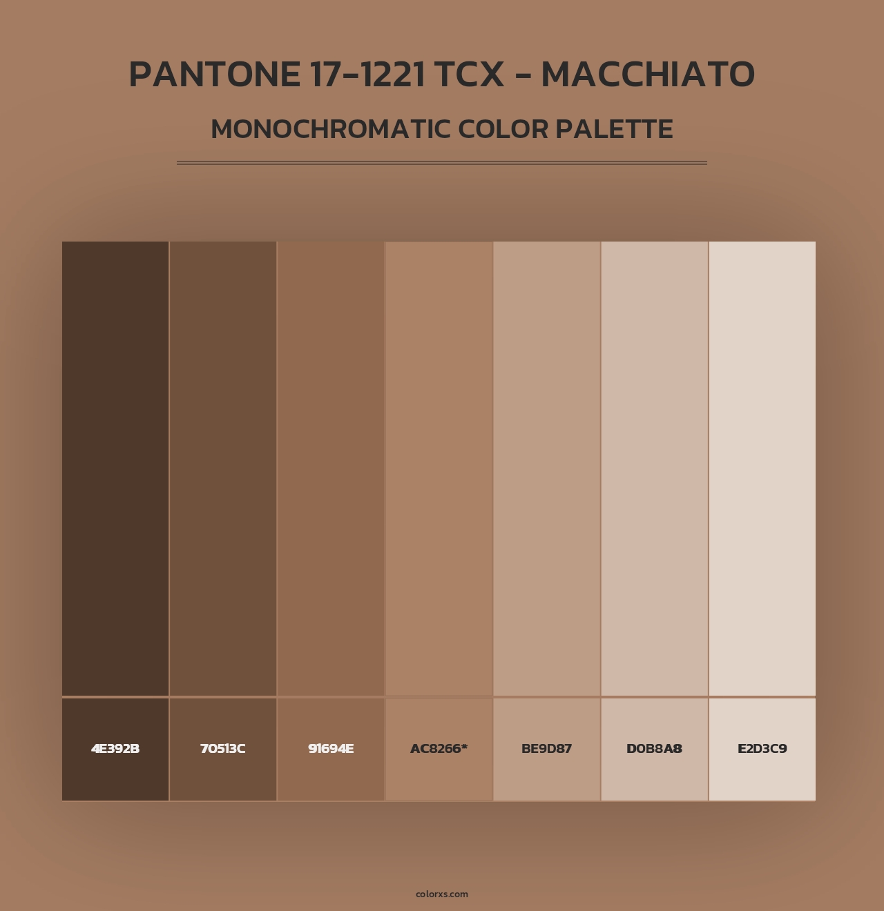 PANTONE 17-1221 TCX - Macchiato - Monochromatic Color Palette