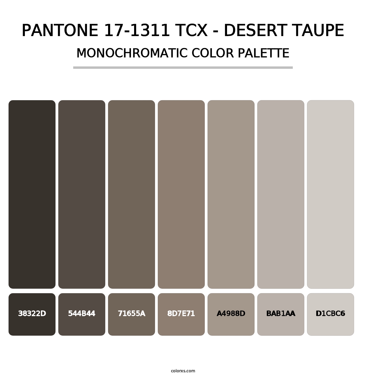 PANTONE 17-1311 TCX - Desert Taupe - Monochromatic Color Palette