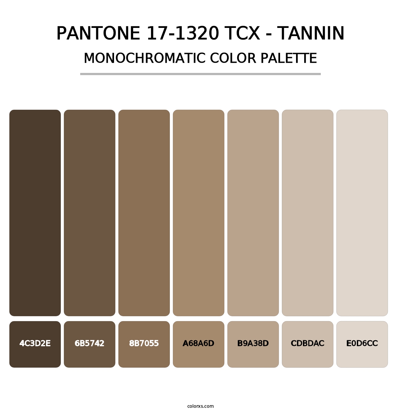 PANTONE 17-1320 TCX - Tannin - Monochromatic Color Palette