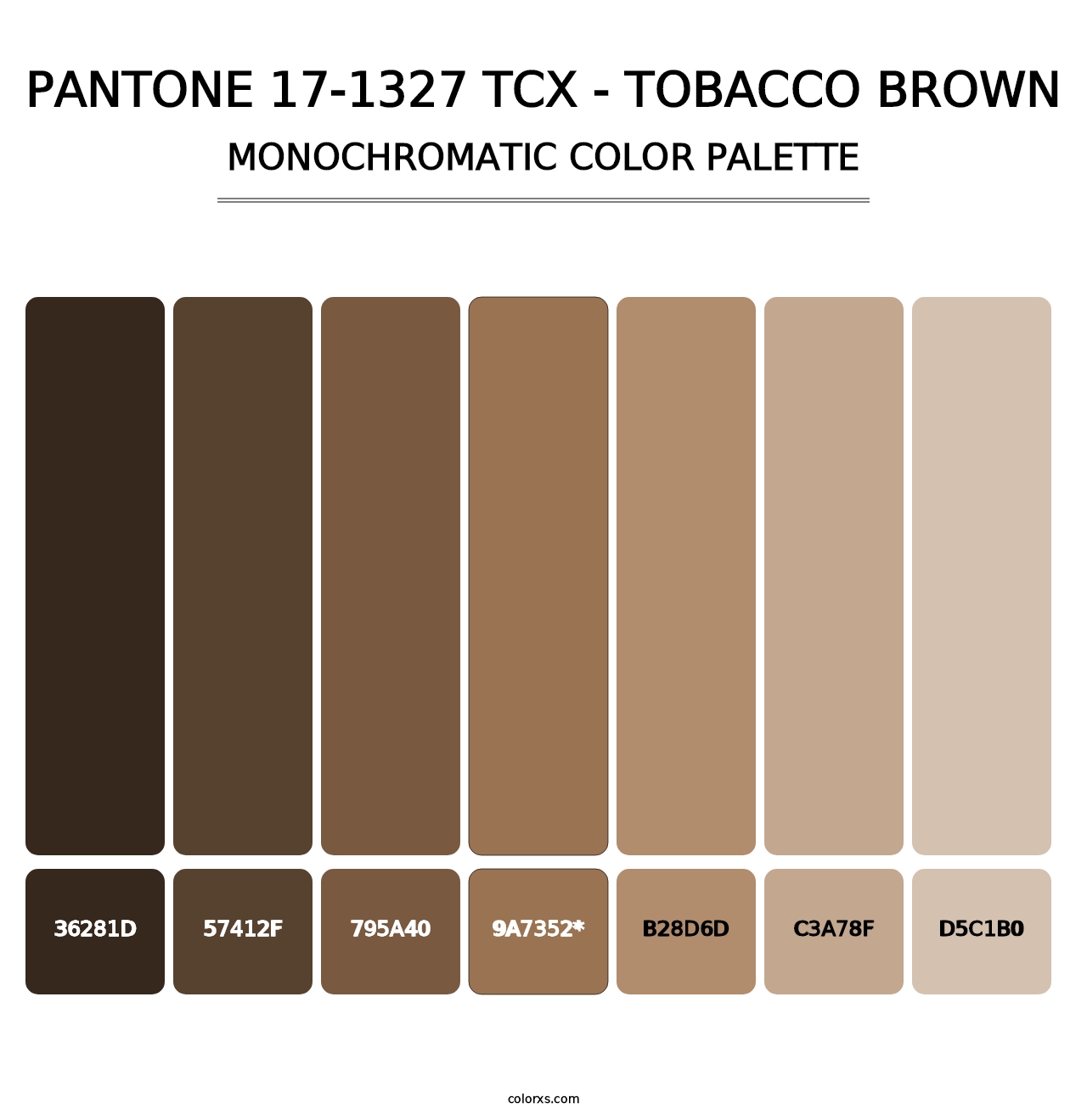 PANTONE 17-1327 TCX - Tobacco Brown - Monochromatic Color Palette
