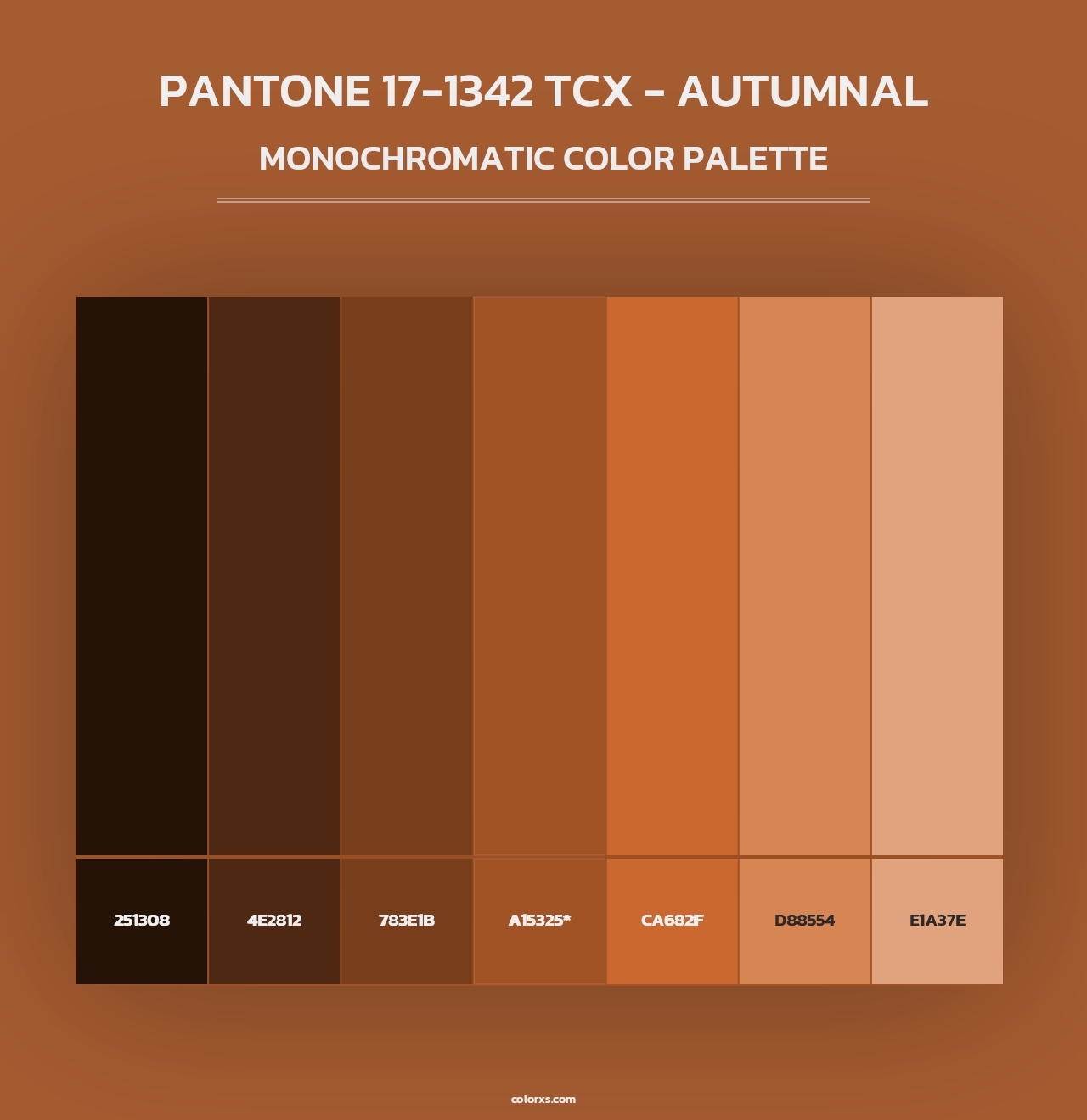PANTONE 17-1342 TCX - Autumnal - Monochromatic Color Palette