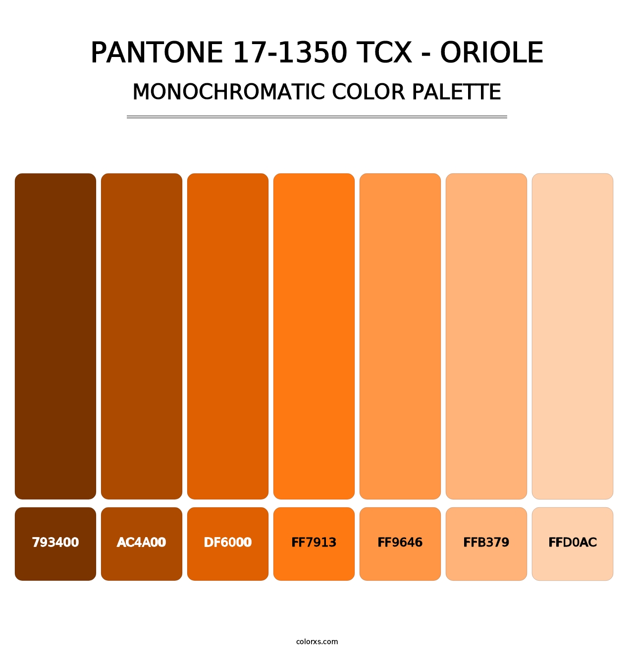 PANTONE 17-1350 TCX - Oriole - Monochromatic Color Palette