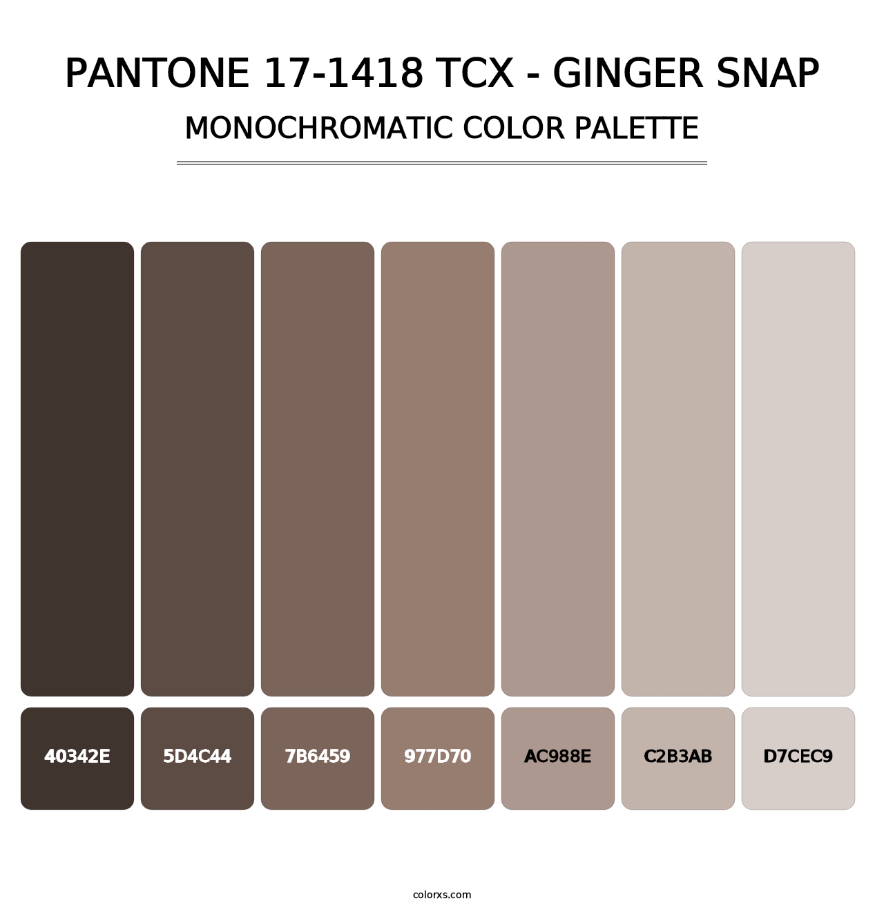 PANTONE 17-1418 TCX - Ginger Snap - Monochromatic Color Palette