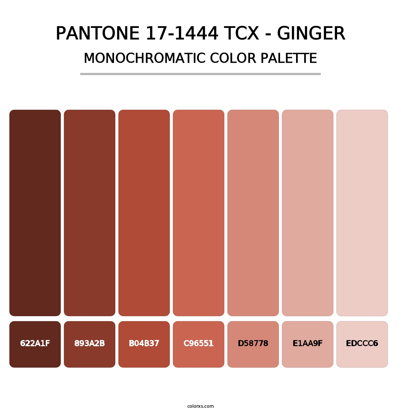PANTONE 17-1444 TCX - Ginger - Monochromatic Color Palette