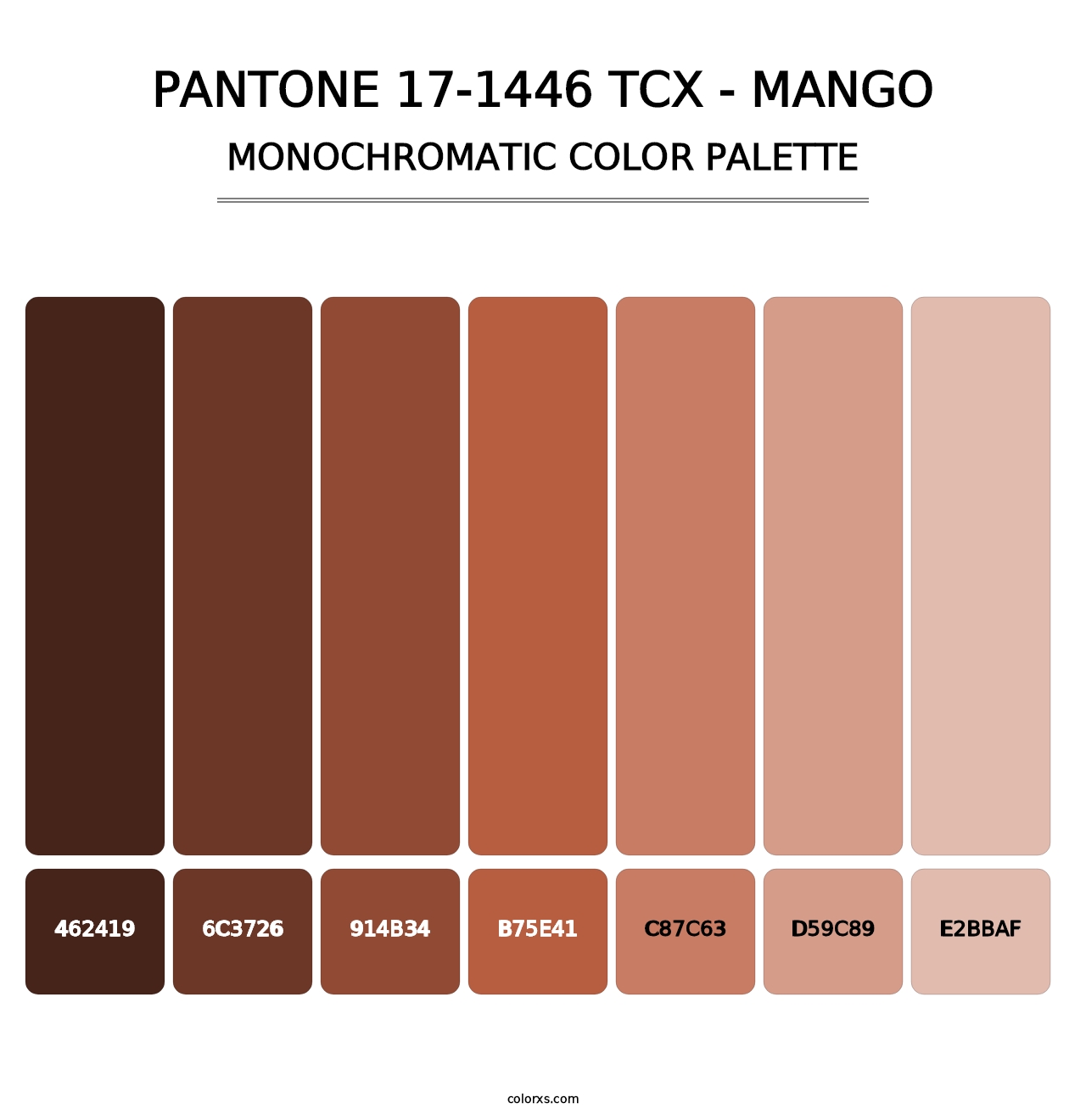 PANTONE 17-1446 TCX - Mango - Monochromatic Color Palette