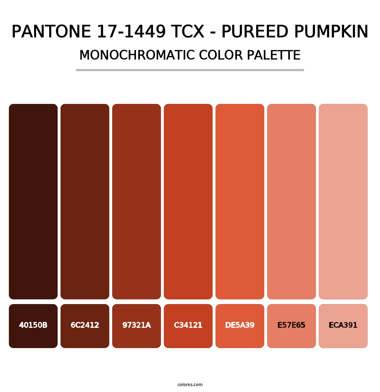 PANTONE 17-1449 TCX - Pureed Pumpkin - Monochromatic Color Palette