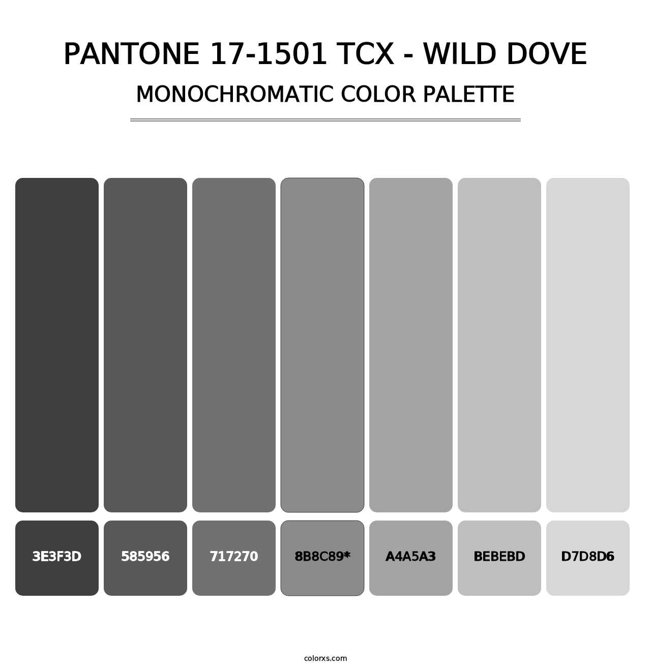 PANTONE 17-1501 TCX - Wild Dove - Monochromatic Color Palette