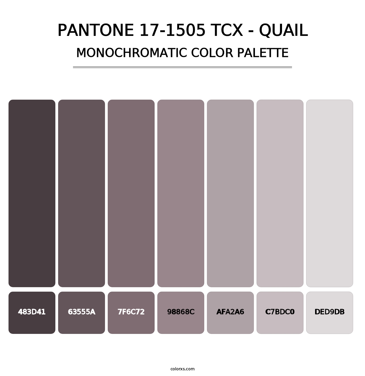 PANTONE 17-1505 TCX - Quail - Monochromatic Color Palette
