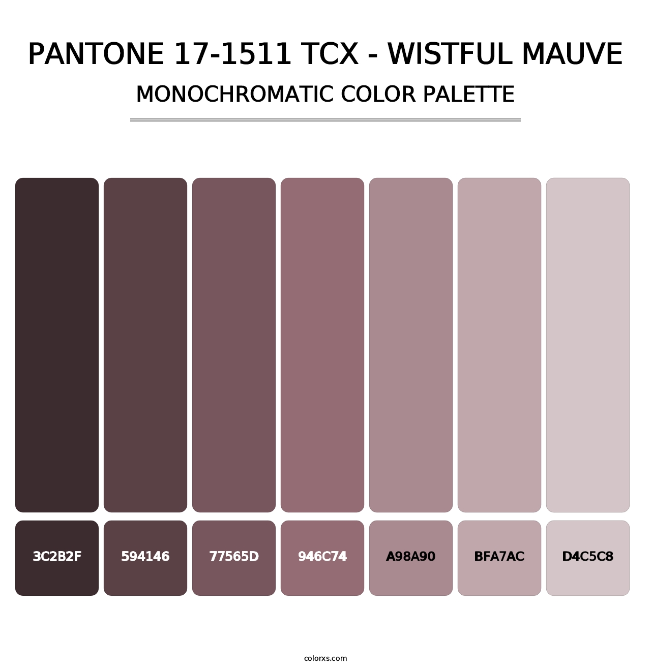 PANTONE 17-1511 TCX - Wistful Mauve - Monochromatic Color Palette
