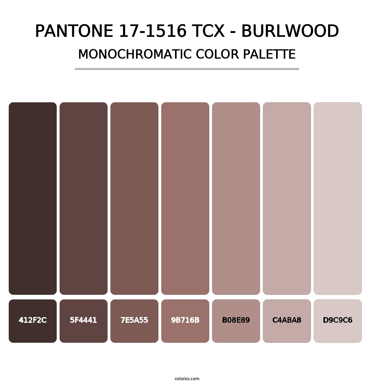 PANTONE 17-1516 TCX - Burlwood - Monochromatic Color Palette