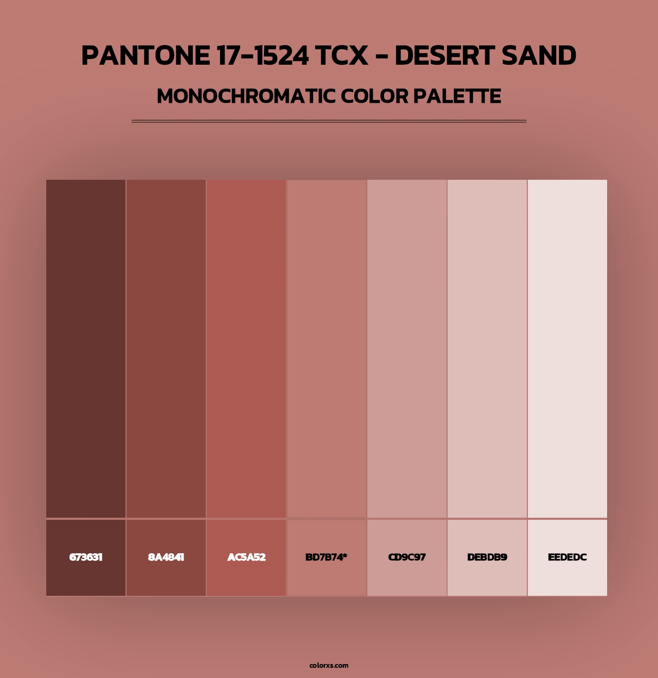 PANTONE 17-1524 TCX - Desert Sand - Monochromatic Color Palette