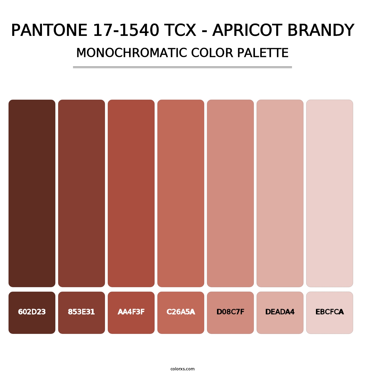 PANTONE 17-1540 TCX - Apricot Brandy - Monochromatic Color Palette
