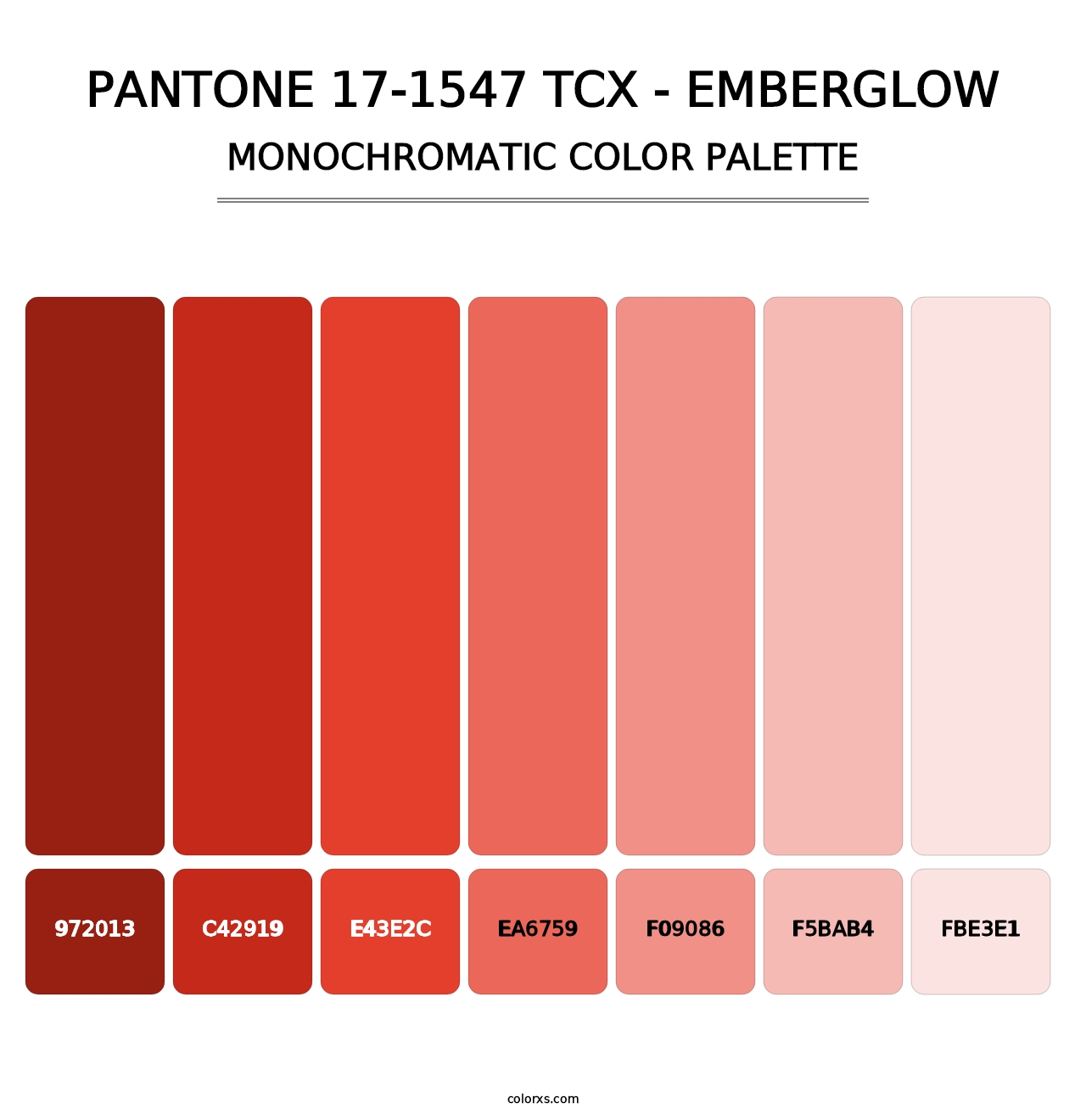PANTONE 17-1547 TCX - Emberglow - Monochromatic Color Palette