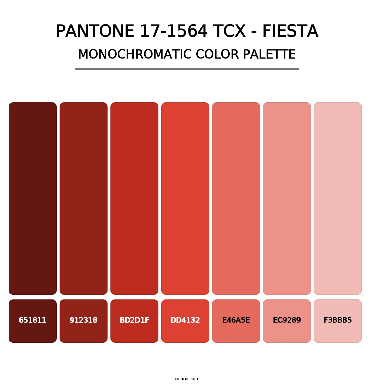 PANTONE 17-1564 TCX - Fiesta - Monochromatic Color Palette