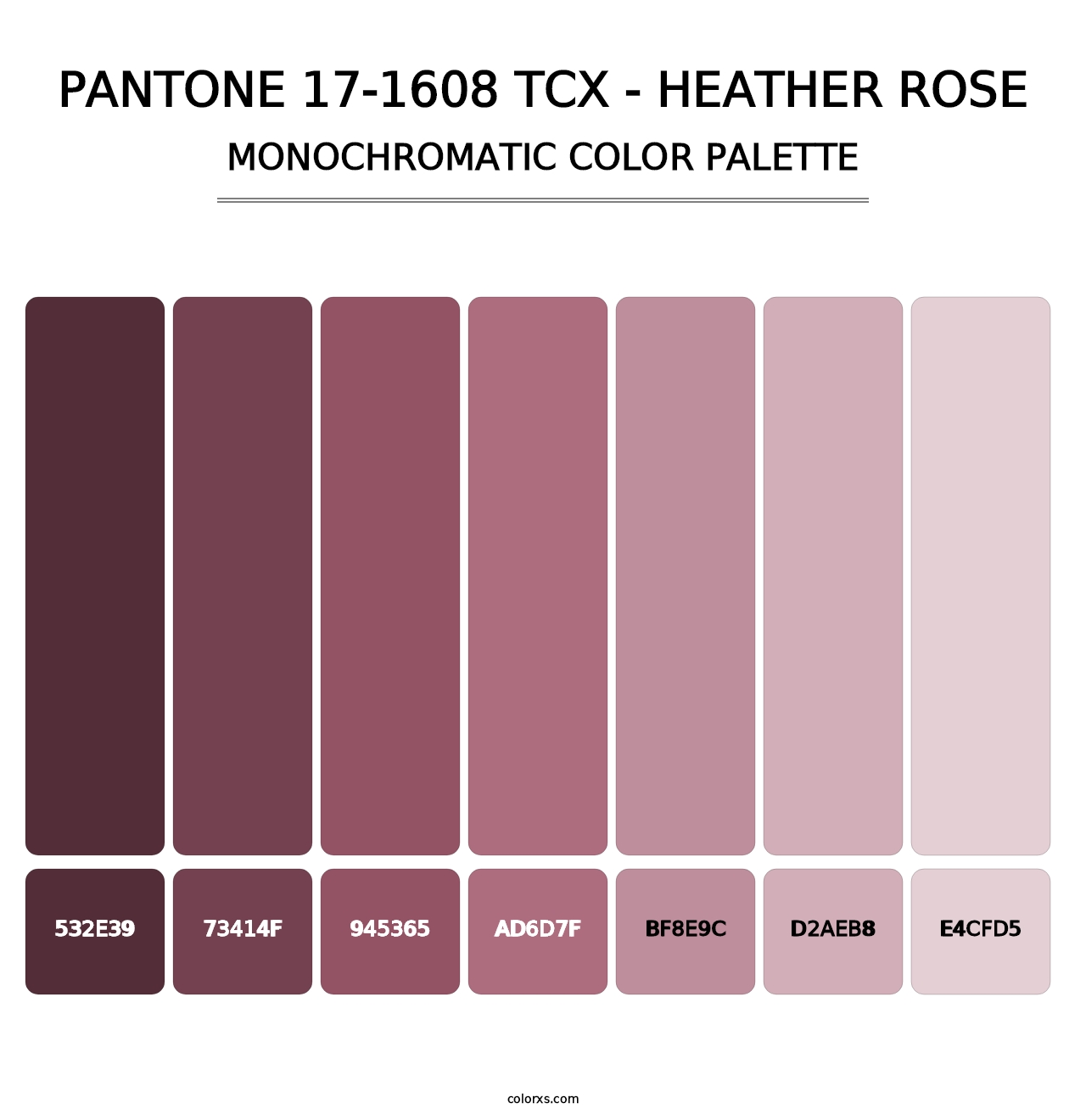PANTONE 17-1608 TCX - Heather Rose - Monochromatic Color Palette