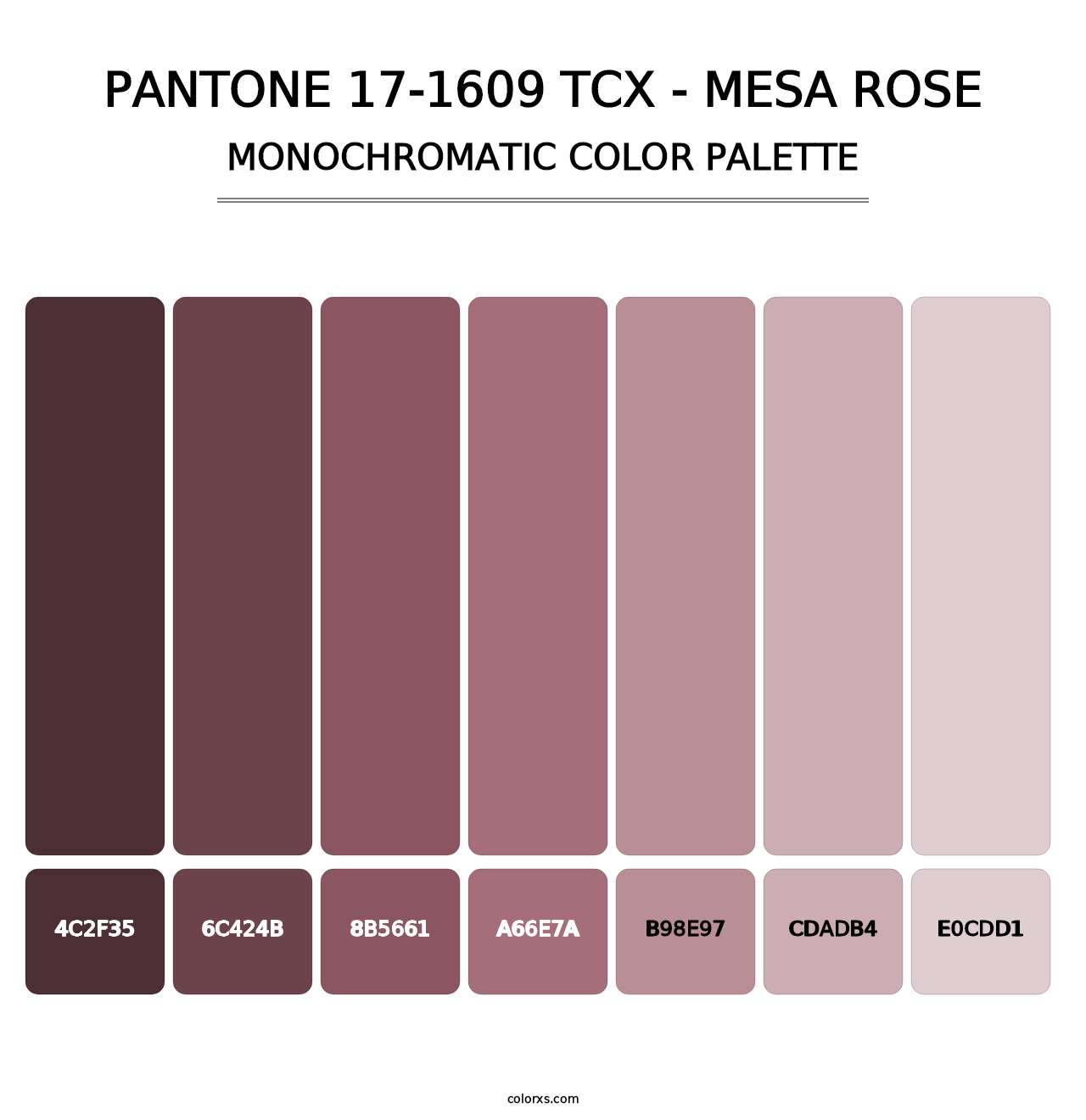 PANTONE 17-1609 TCX - Mesa Rose - Monochromatic Color Palette